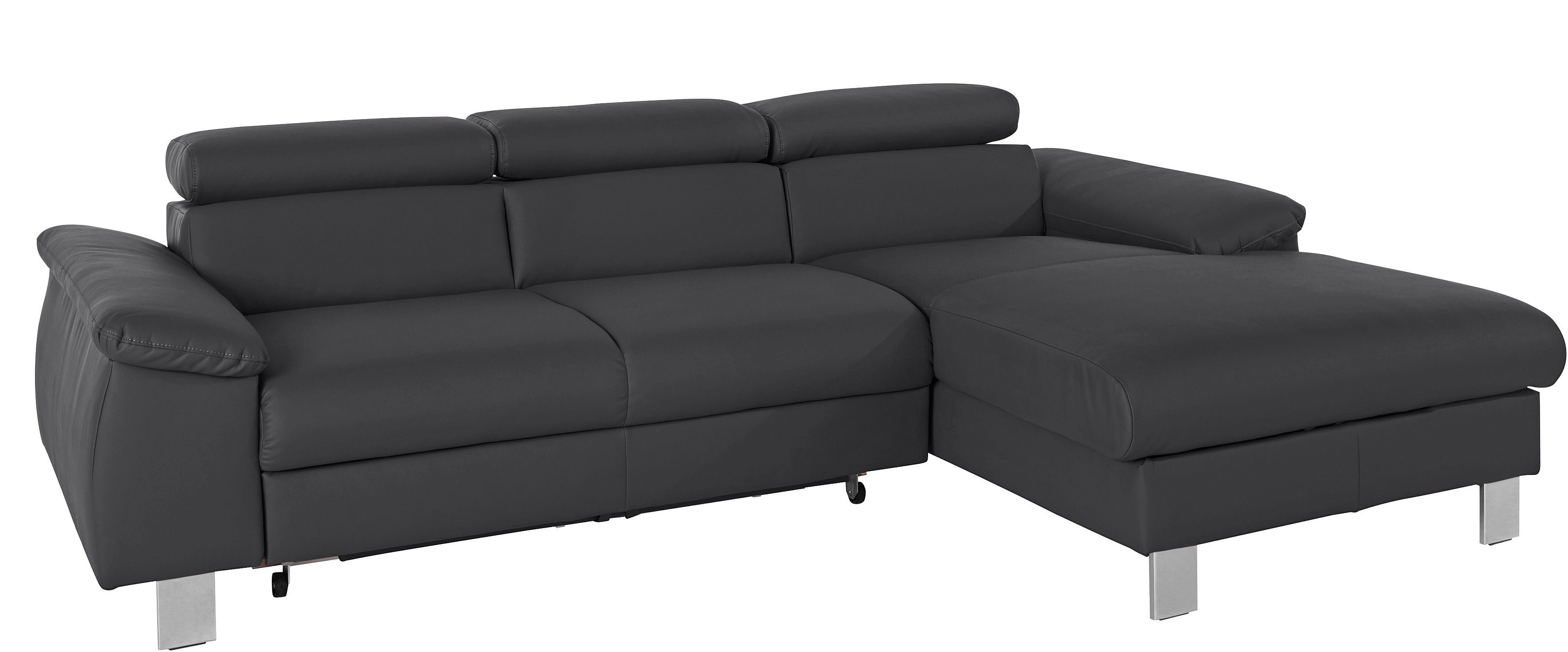 COTTA Ecksofa "Komaris L-Form, B: 244 cm" mit Kopfteilverstellung, optional günstig online kaufen