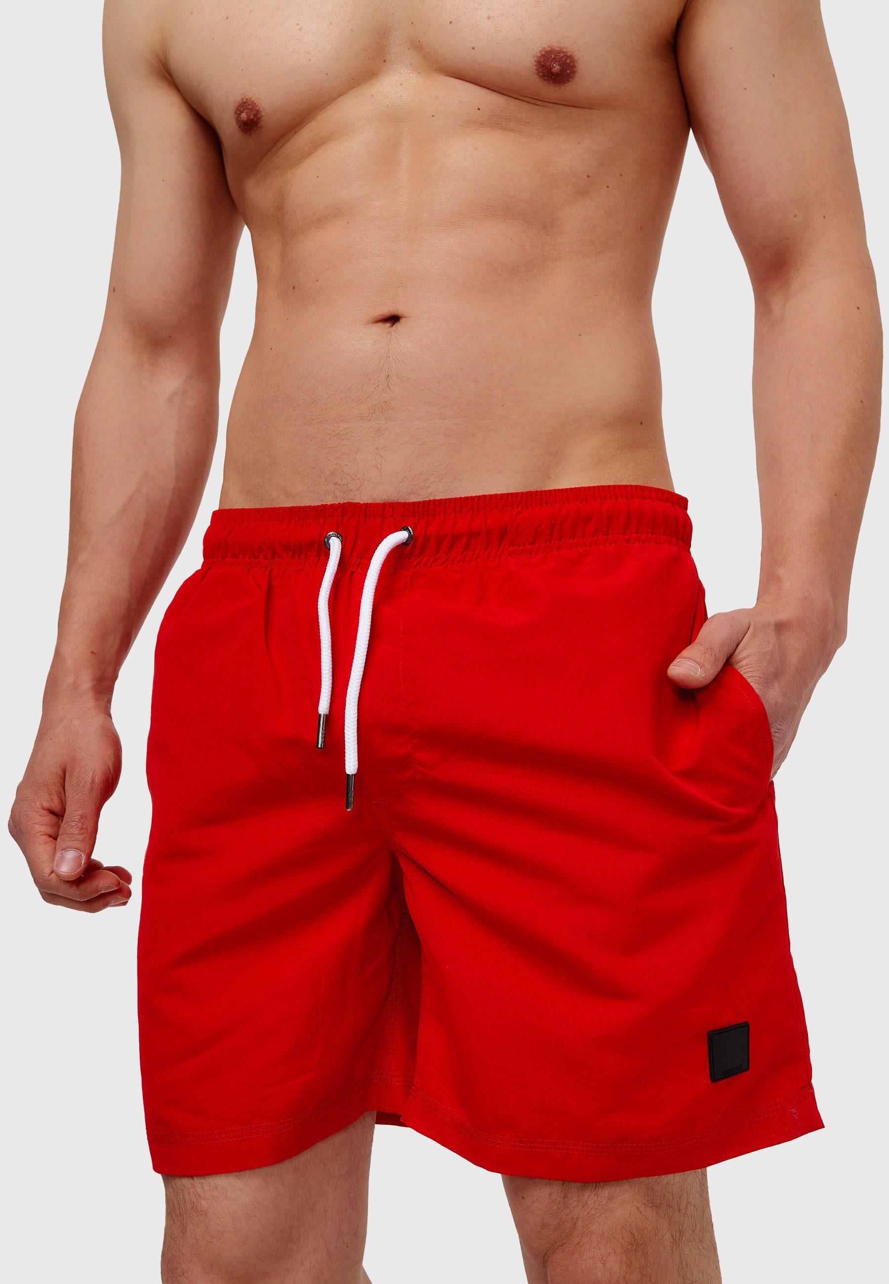 Indicode Badeshorts Herren Ferguson Schwimmshorts Männer mit elastischem Bund und Kordelzug