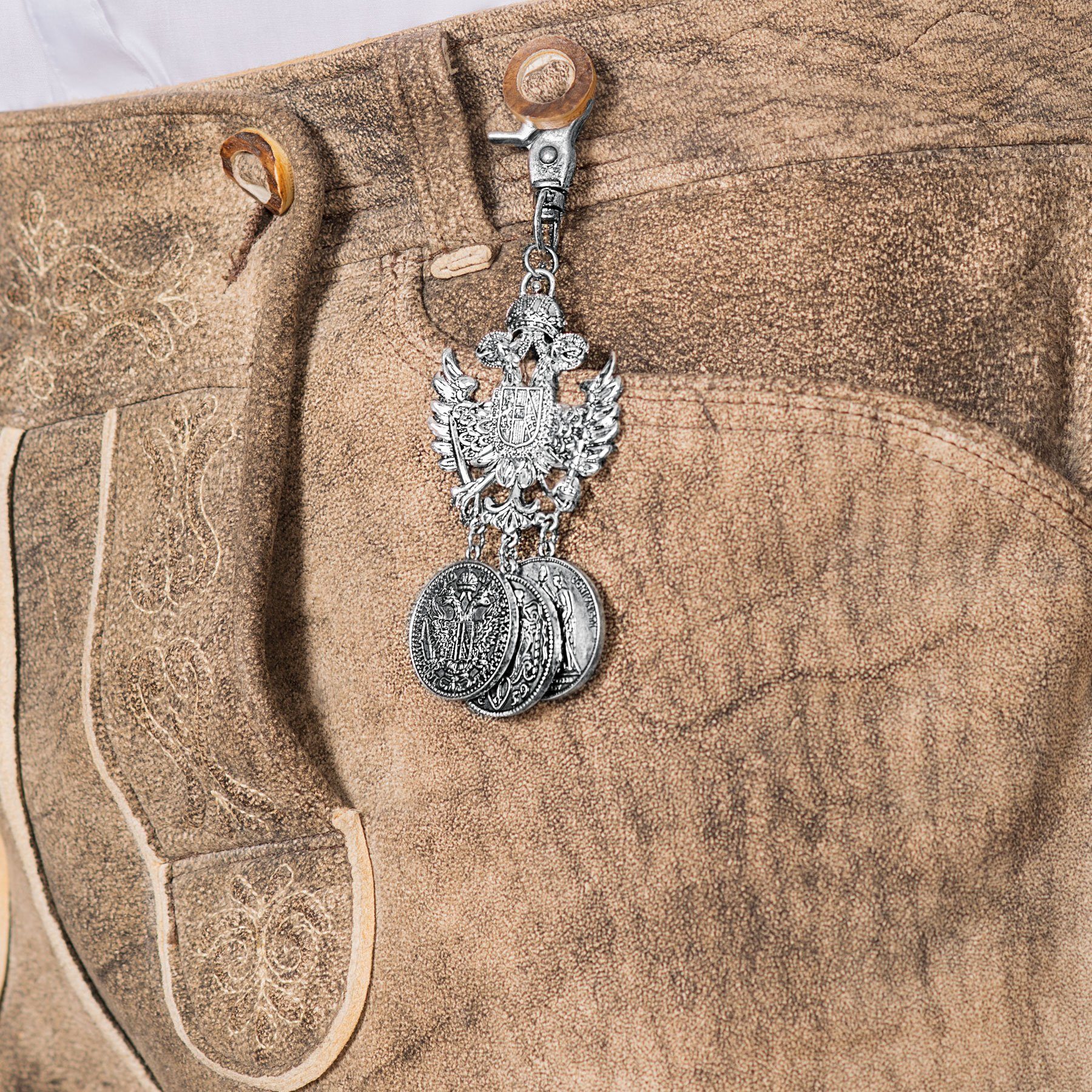 Alpenflüstern Kette mit Anhänger Trachten-Charivari Anhänger Adler-Münze (a günstig online kaufen