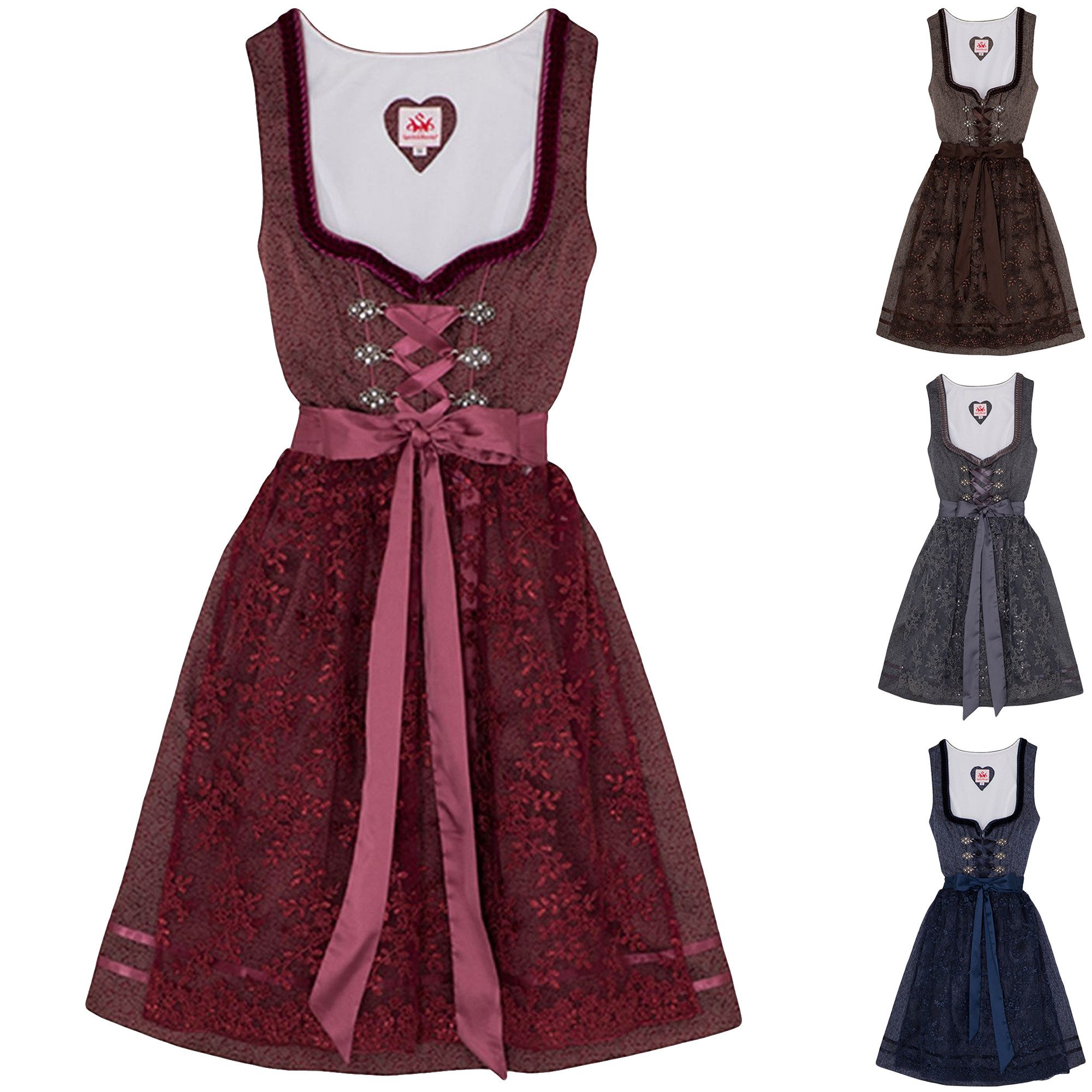 Spieth & Wensky Dirndl Bea Dirndl Dirndl Bea 2-teiliges Midi-Dirndl Kleid D günstig online kaufen