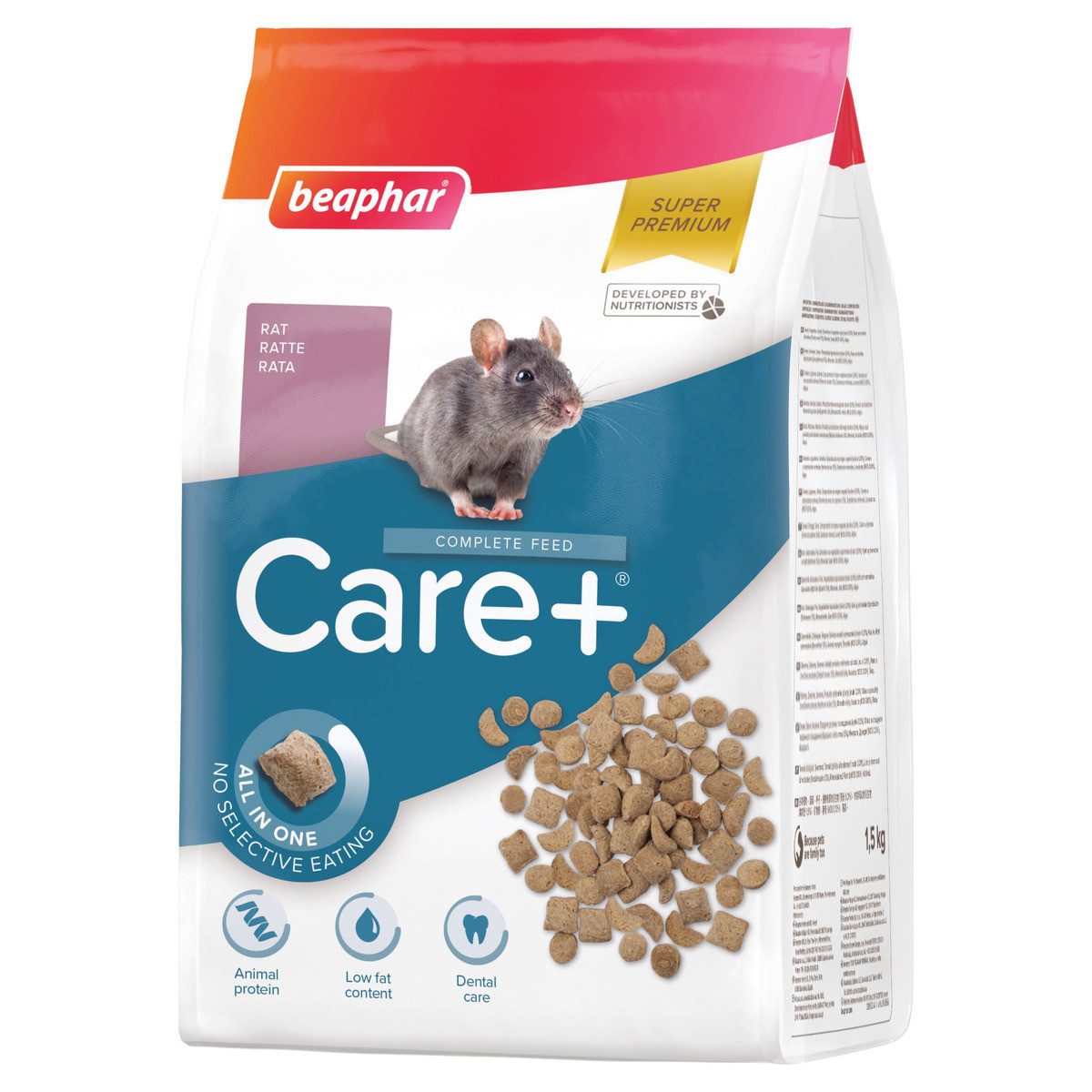 beaphar Care+ Ratte 1,5 kg, Trockenfutter für: Kleintier