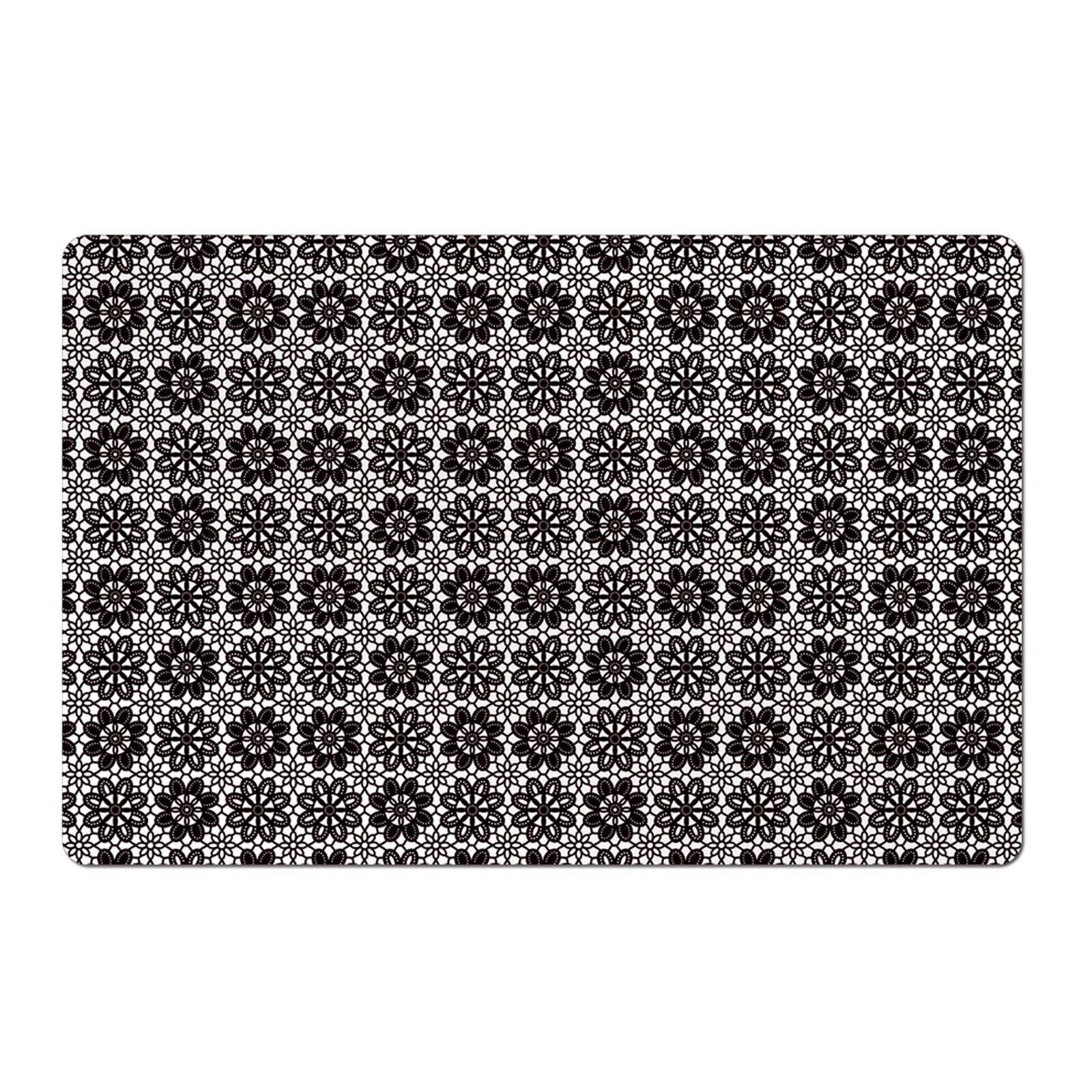 Platzset Platzmatte Rechteckig Flower schwarz