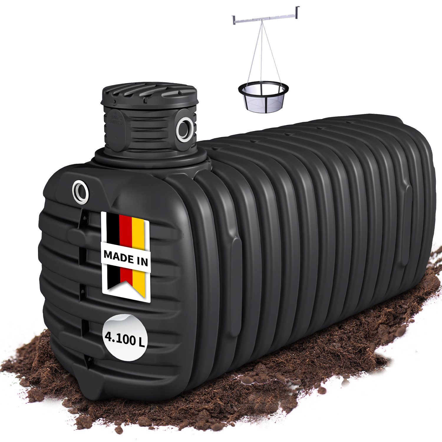 4rain Regenwassertank PROMO Erdtank-Set 4100 Liter, 4100 l