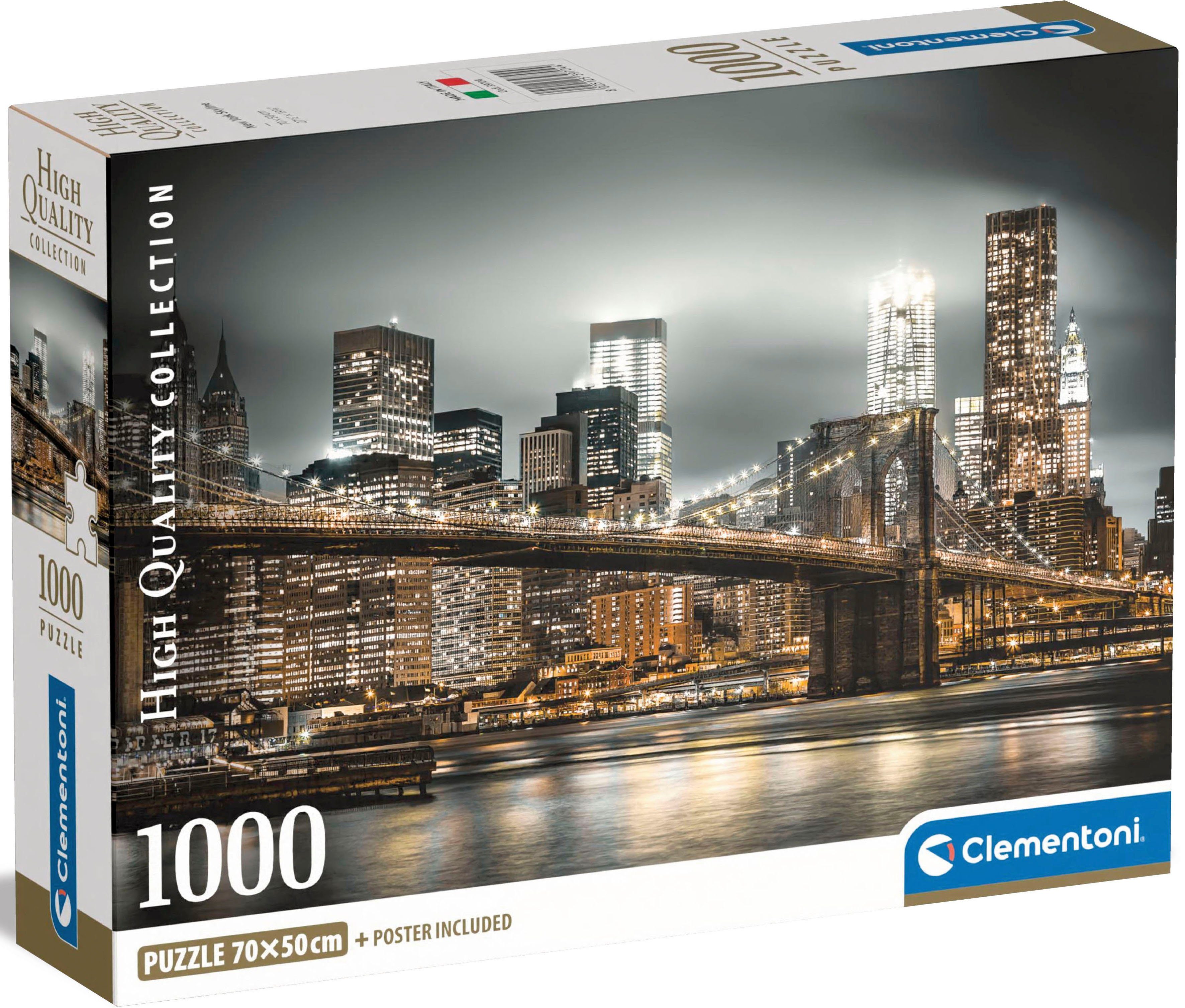 Clementoni® Puzzle High Quality Collection Compact, New York Skyline, 1000 Puzzleteile, Made in Europe; FSC® - schützt Wald - weltweit