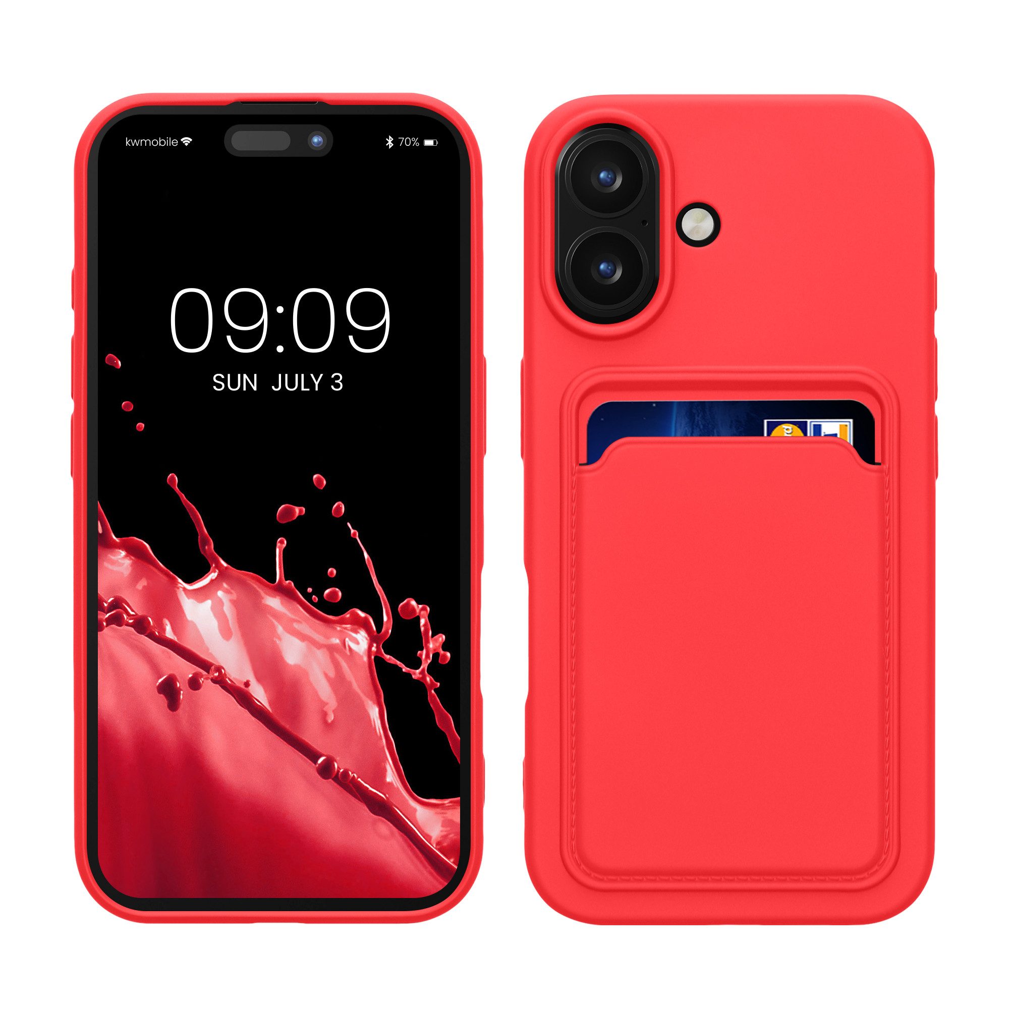 kwmobile Handyhülle Hülle für Apple iPhone 16, Handyhülle mit Fach für Karten - Handy Cover Case