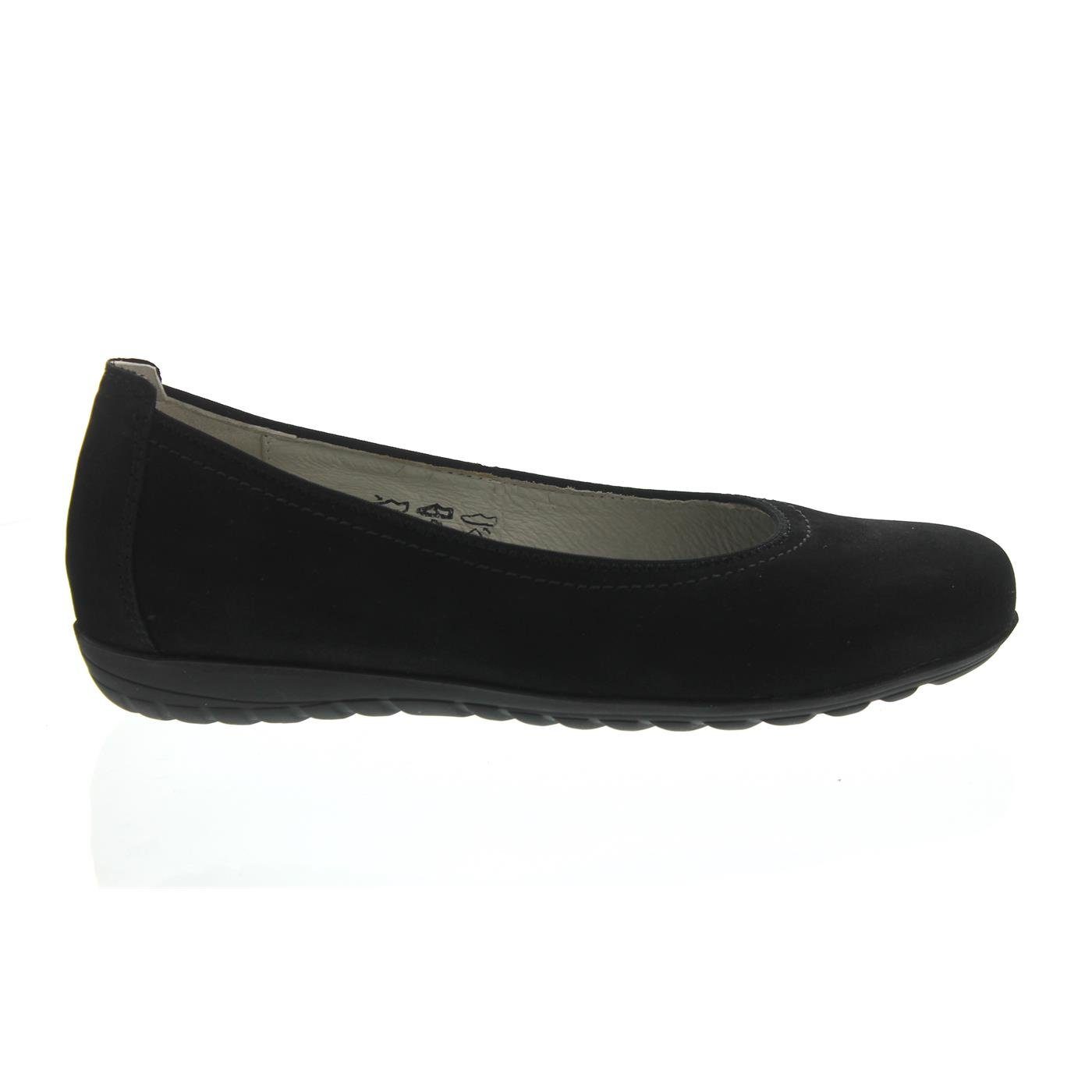 Waldläufer Hesima, Ballerina, Denver (Nubukleder), schwarz, Weite H 32 Slipper