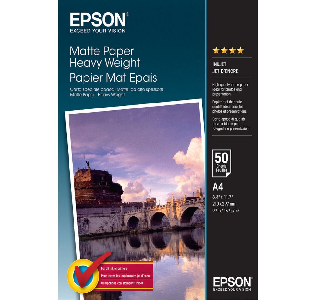 Thumbnail - Epson Fotopapier Fotopapier S041256 DIN A4 matt 167 g/qm 50 Blatt