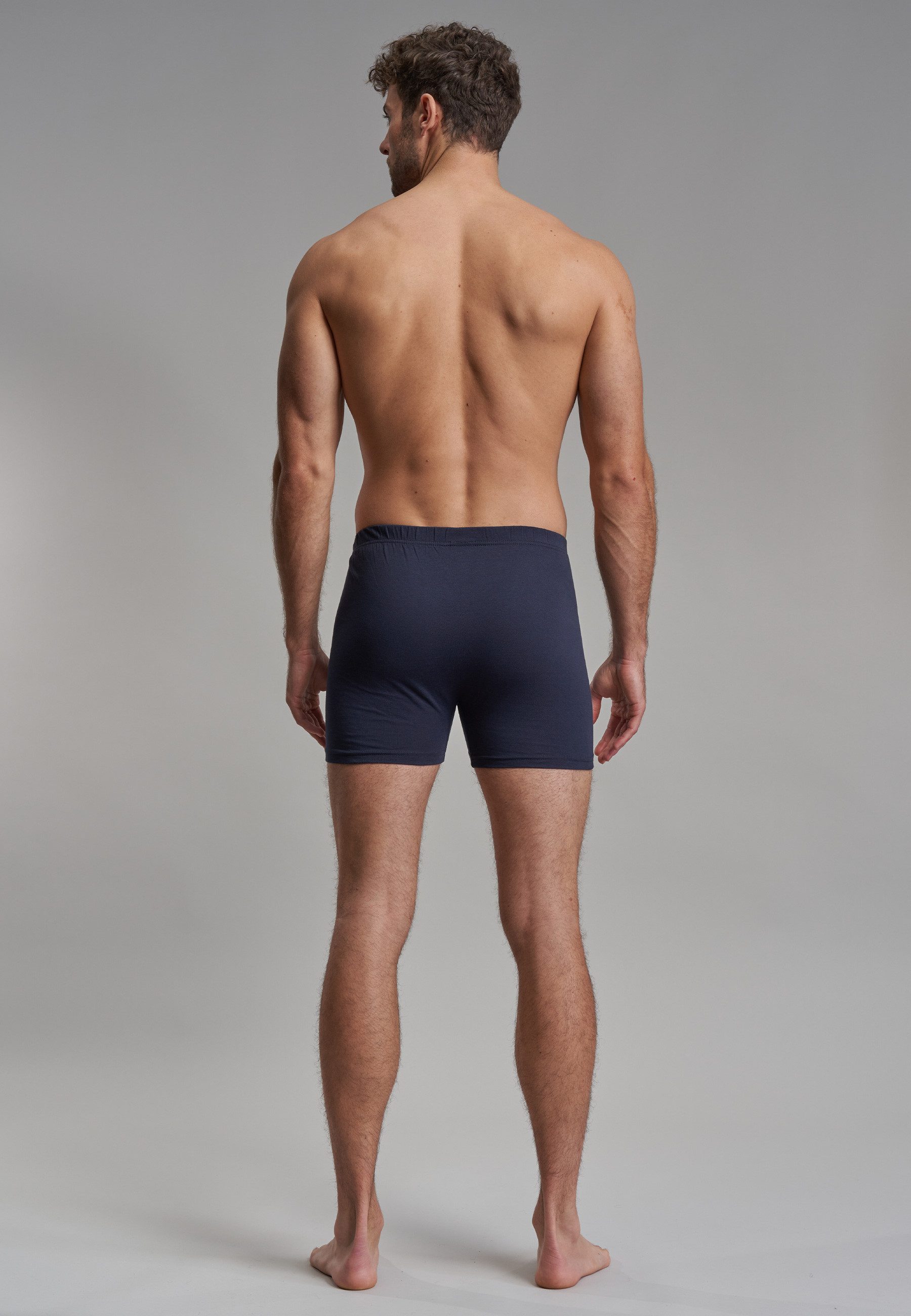 GÖTZBURG Boxershorts GÖTZBURG Herren Boxershort blau uni 2er Pack (2-St)