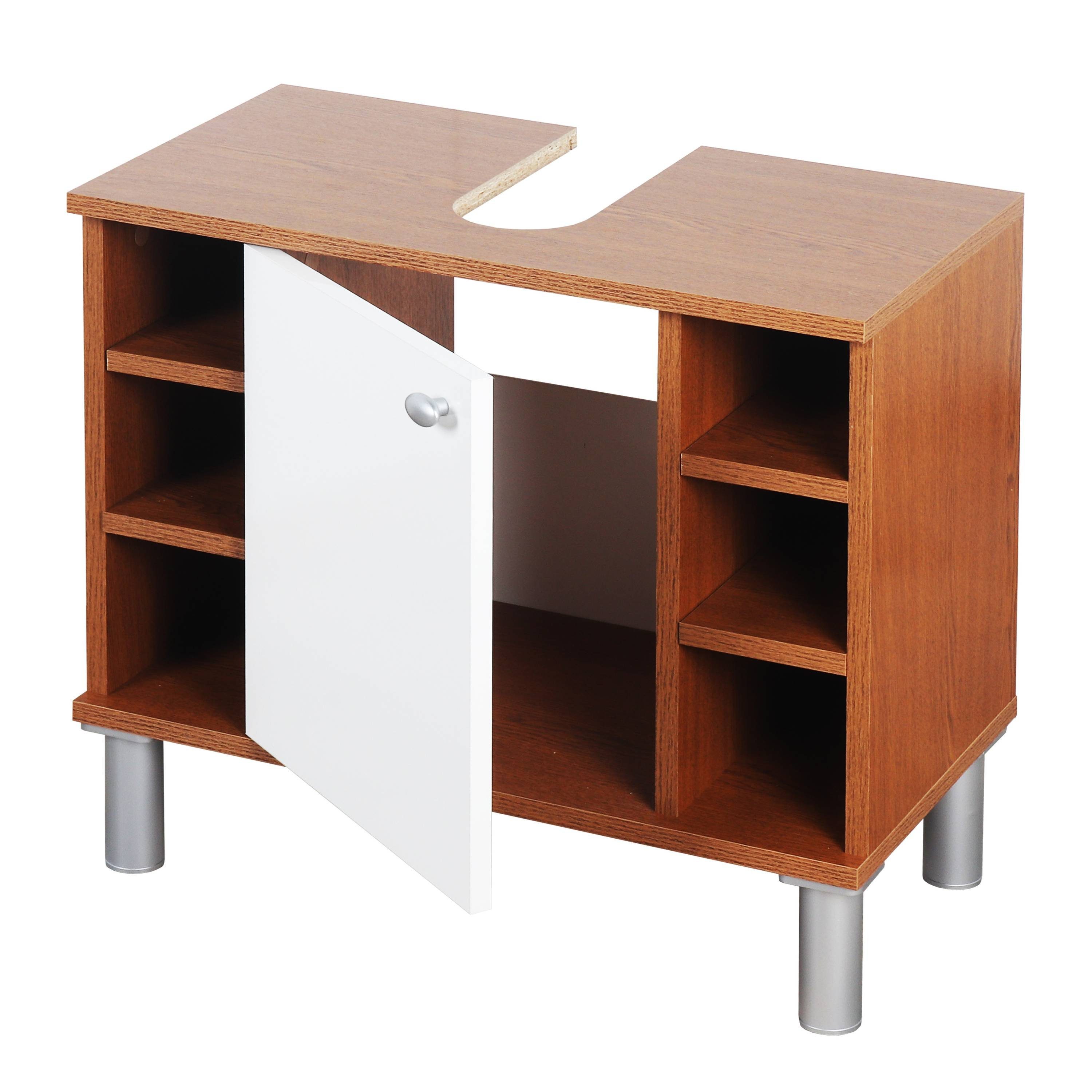 RICOO Badregal WM100-ER-W, 1-tlg., Waschbeckenunterschrank für Badezimmer oder Gäste WC Badschrank
