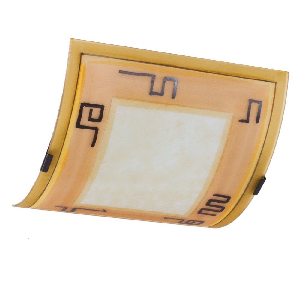 EGLO Wandleuchte, Leuchtmittel nicht inklusive, Decken Lampe Ess Zimmer Wand Beleuchtung Leuchte gelb orange Glas