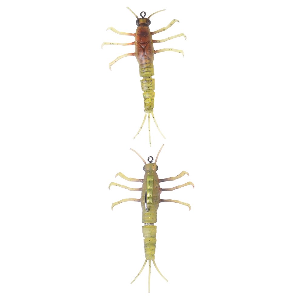 Kunstköder 3D TPE Mayfly Nymph Creature Bait Gummi Köder Forelle Barsch Fliege