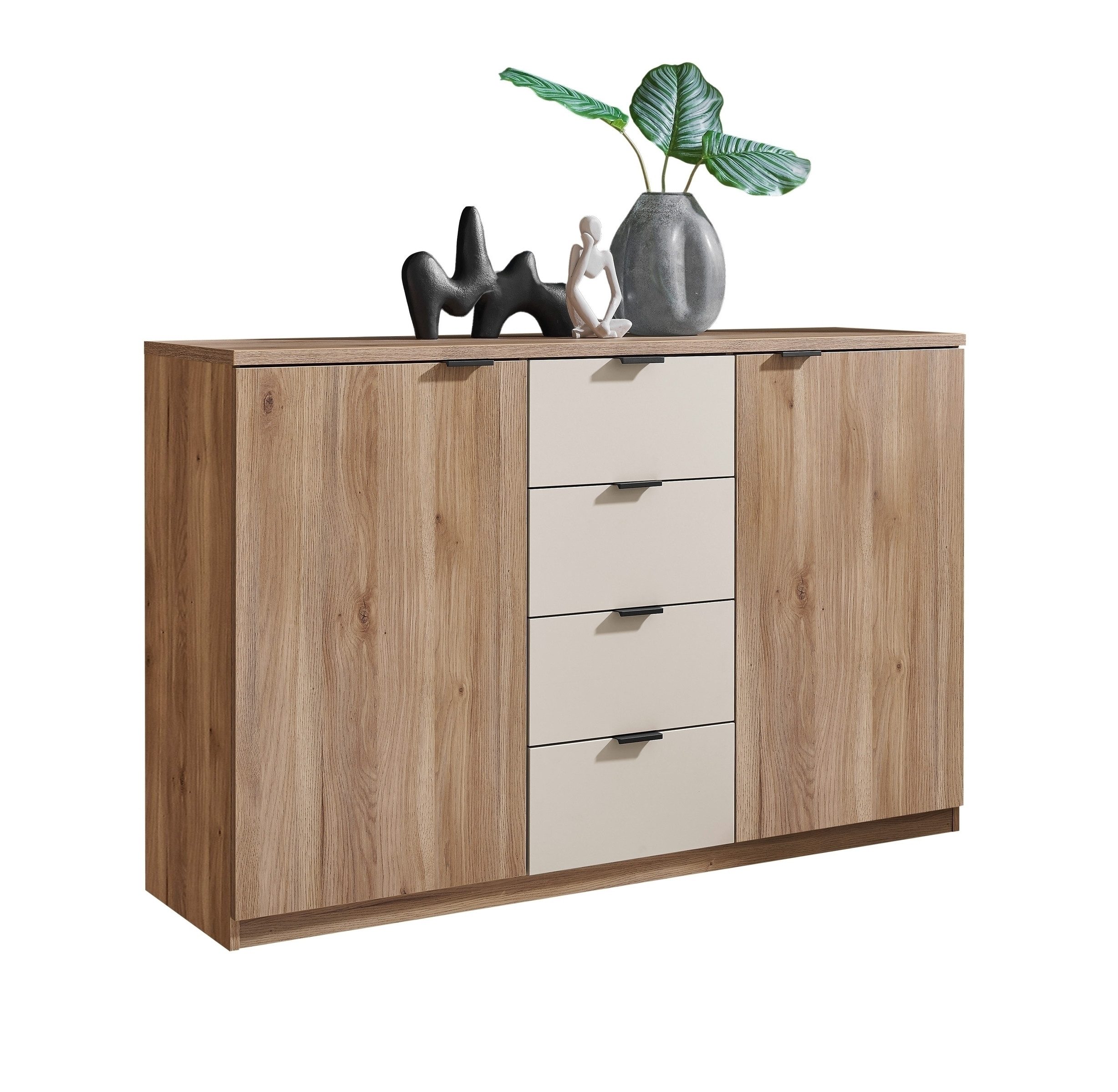 freiraum Sideboard Danao, in Mauvella Oak / Kashmir, Dekor - 140x89,5x38cm (BxHxT)