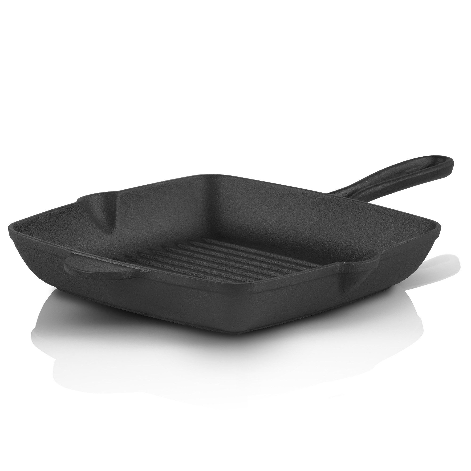 BBQ-Toro Grillpfanne Gusseisen Grillpfanne 26 x 26 cm, Gusseisen Bratpfanne, Gusseisen