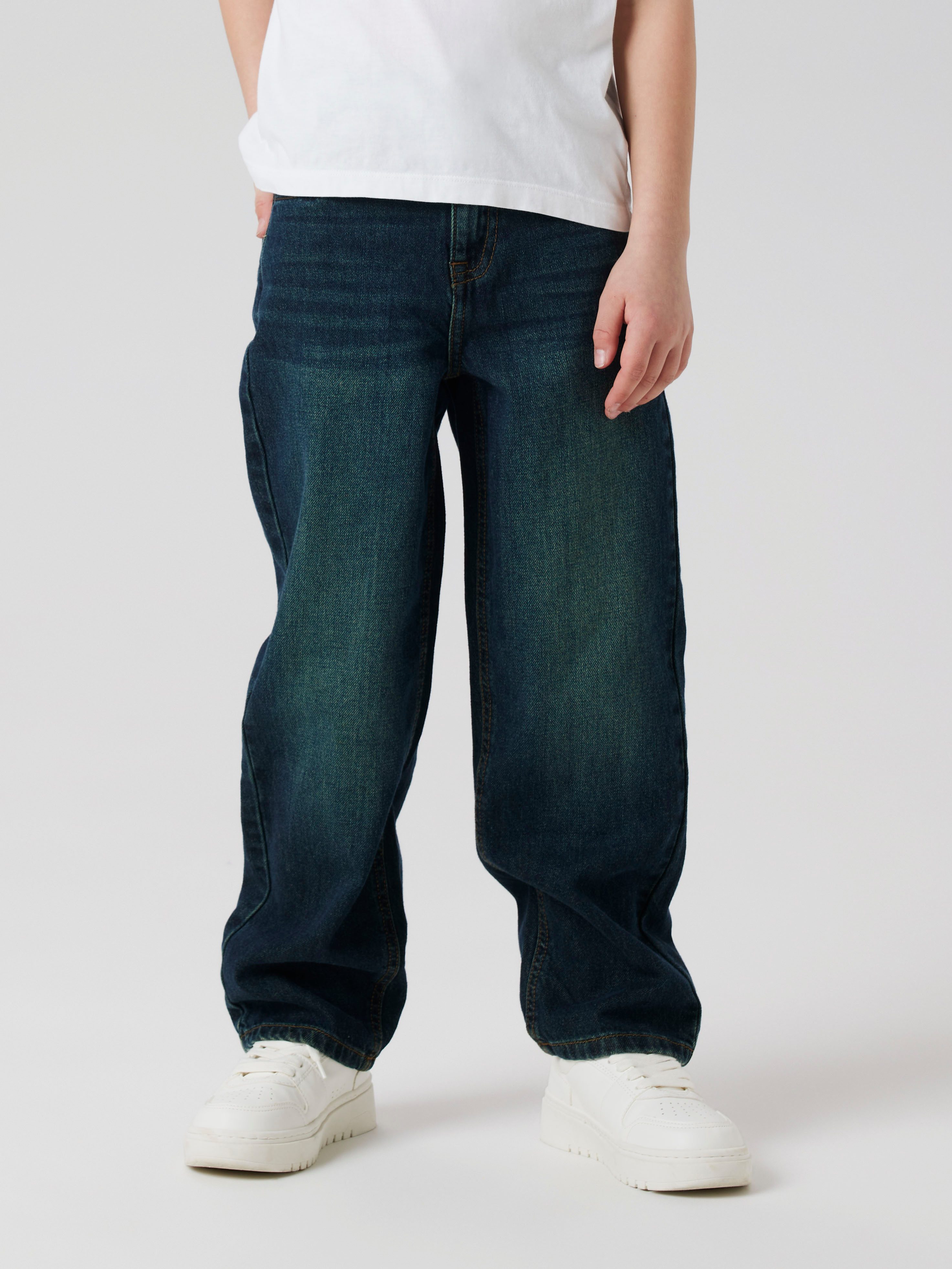 Name It Straight-Jeans NKMRYAN – Jeans mit geradem Bein, strapazierfähig unifarben, casual, straight fit, Denim/Jeans