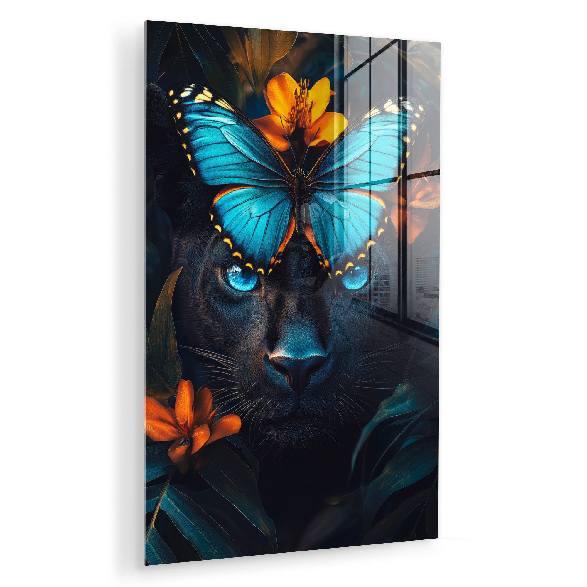 MuchoWow Acrylglasbild Panther - Schmetterling - günstig online kaufen