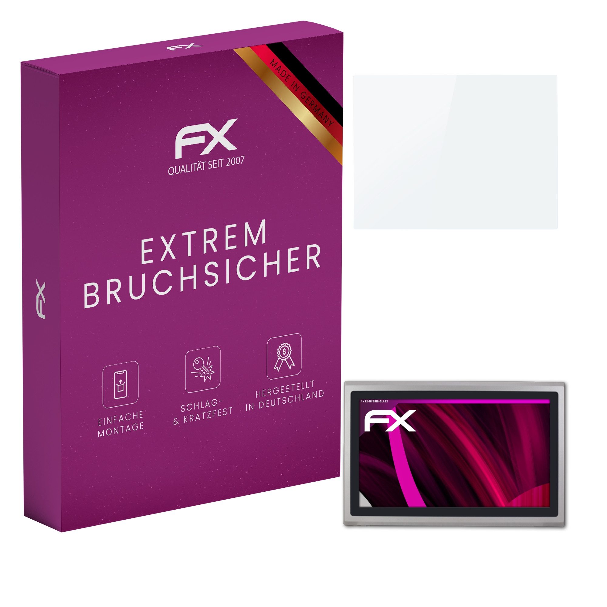 atFoliX Schutzfolie Panzerglasfolie für Hematec Smart-HMI-2931 12 Inch, Ultradünn und superhart