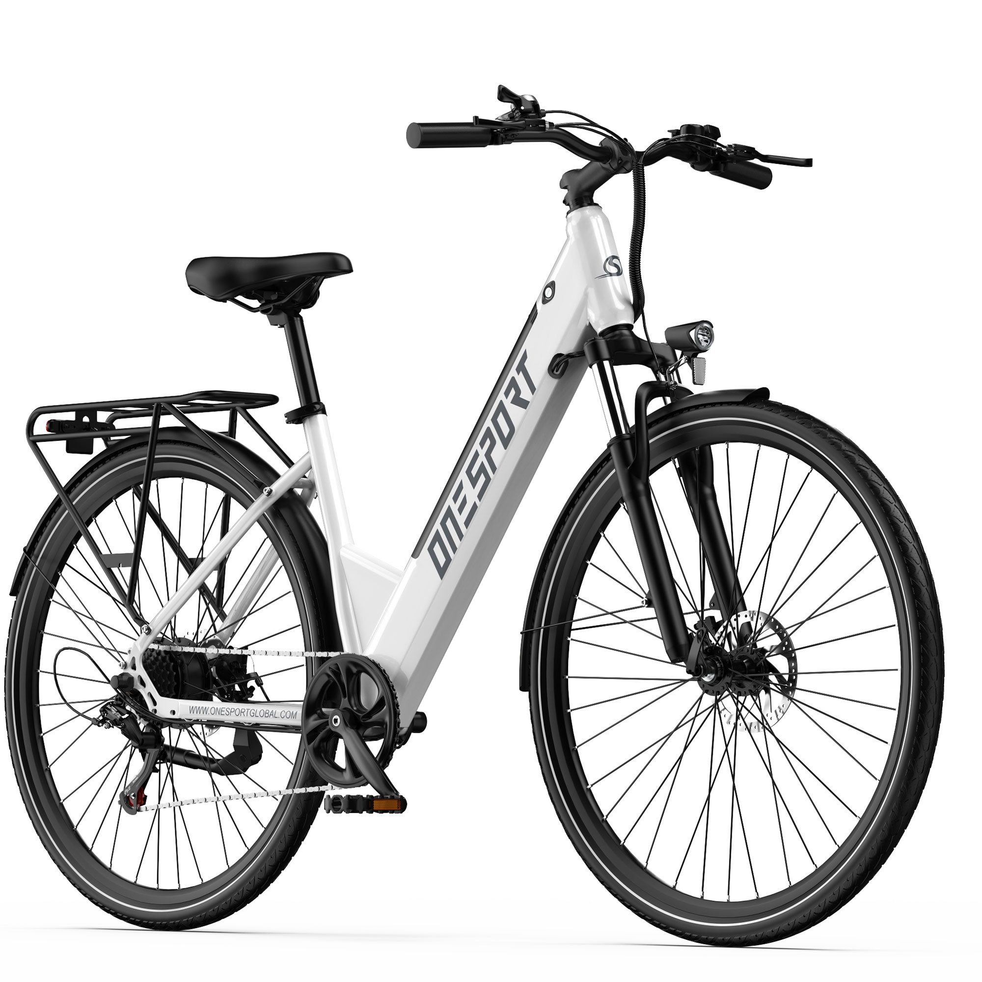 Onesport E-Bike Cityrad 28Zoll City-E-Bikes Elektrofahrrad für herren u.damen 468Wh E-Fahrrad, Kettenschaltung, Heckmotor, 468 Wh, Pedelec mit Scheibenbremsen, hydraulischer Federgabel & 28" Reifen