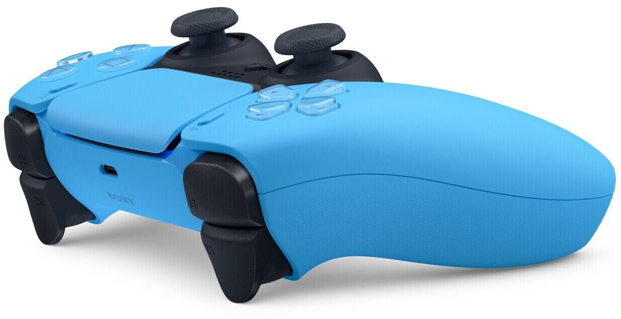 Playstation PS5 DualSense Wireless Controller Starlight Blue + SA DualSense Wireless-Controller (inkl. 2x Stickabdeckung/Schutz (Farbe zufällig)