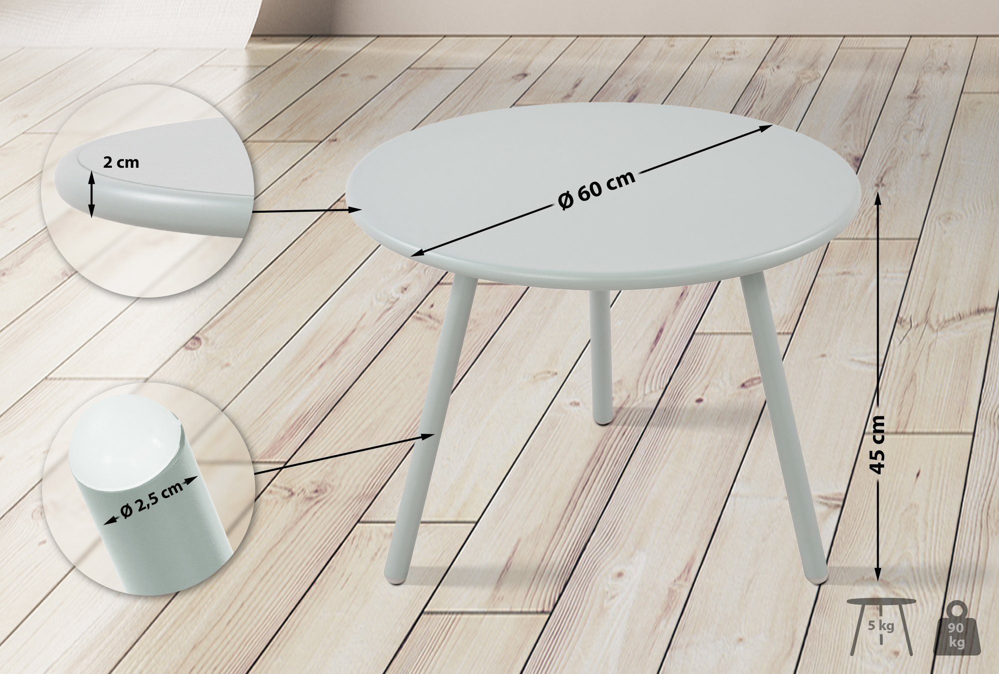 TPFLiving Couchtisch Maveo (Tischplatte: Recyceltes Polypropylen, UV-bestän günstig online kaufen