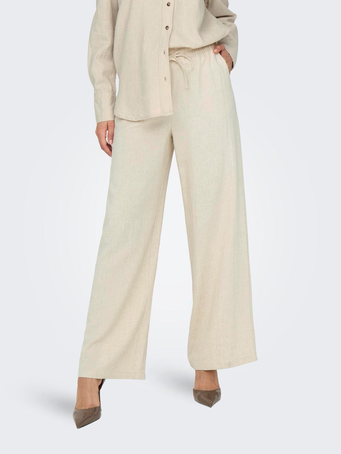 JDY Schlupfhose JDYSAY LINEN HW WIDE PANT WVN NOOS Sommerhose mit Leinen günstig online kaufen