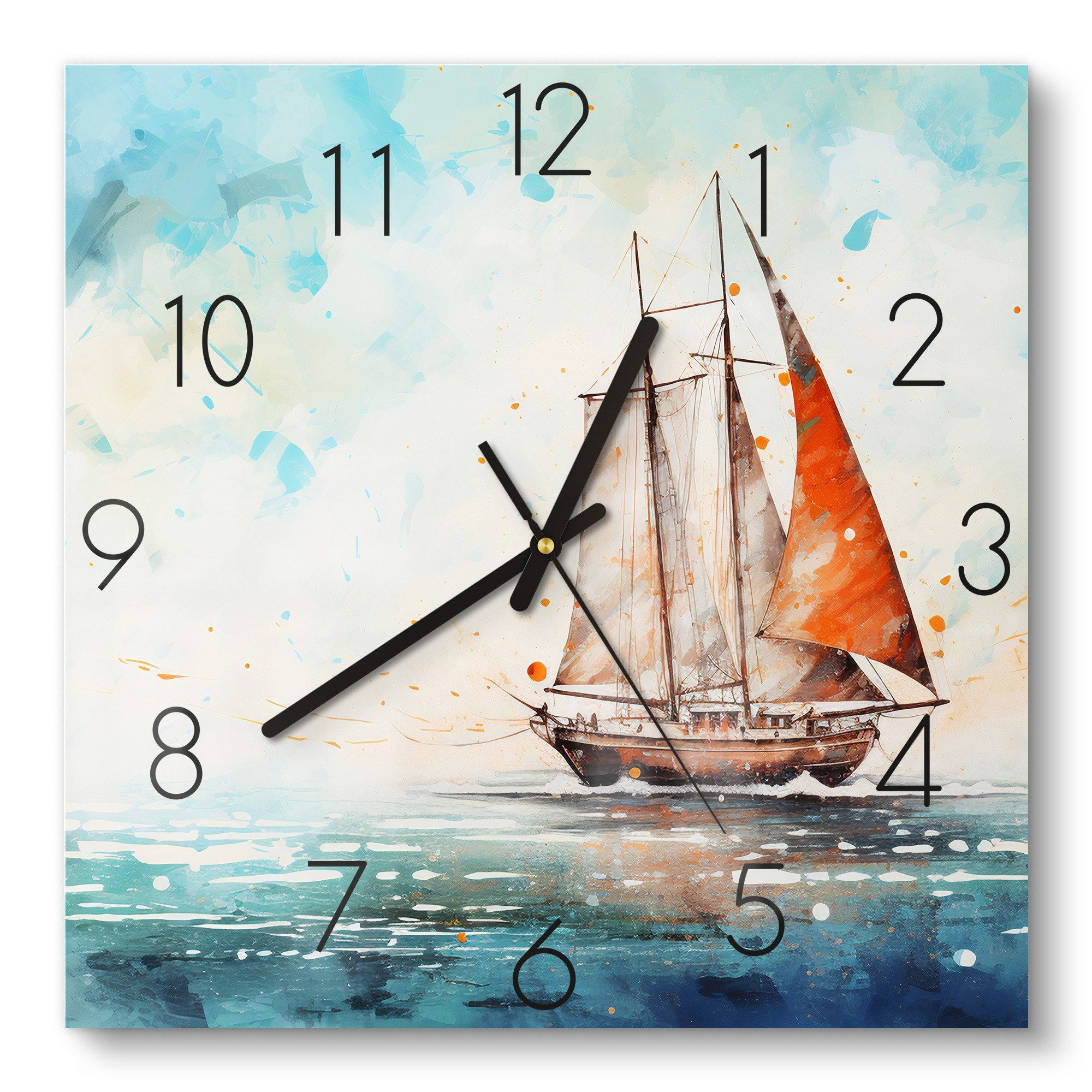 DEQORI Wanduhr 'Meeresträumerei' (Glas Glasuhr modern günstig online kaufen