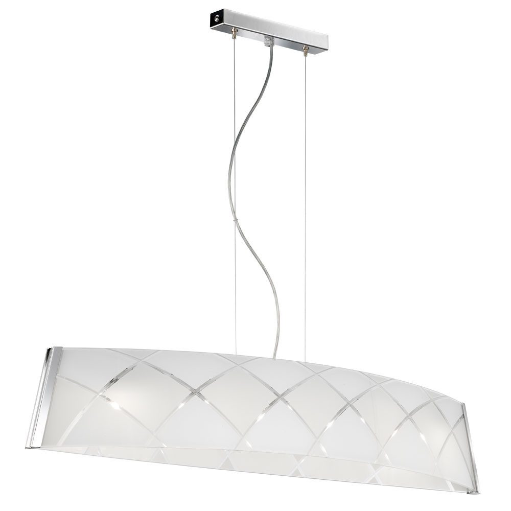 JUST LIGHT Deckenleuchte, Leuchtmittel nicht inklusive, Pendel Decken Lampe Glas gemustert Design Leuchte Chrom Vivinia