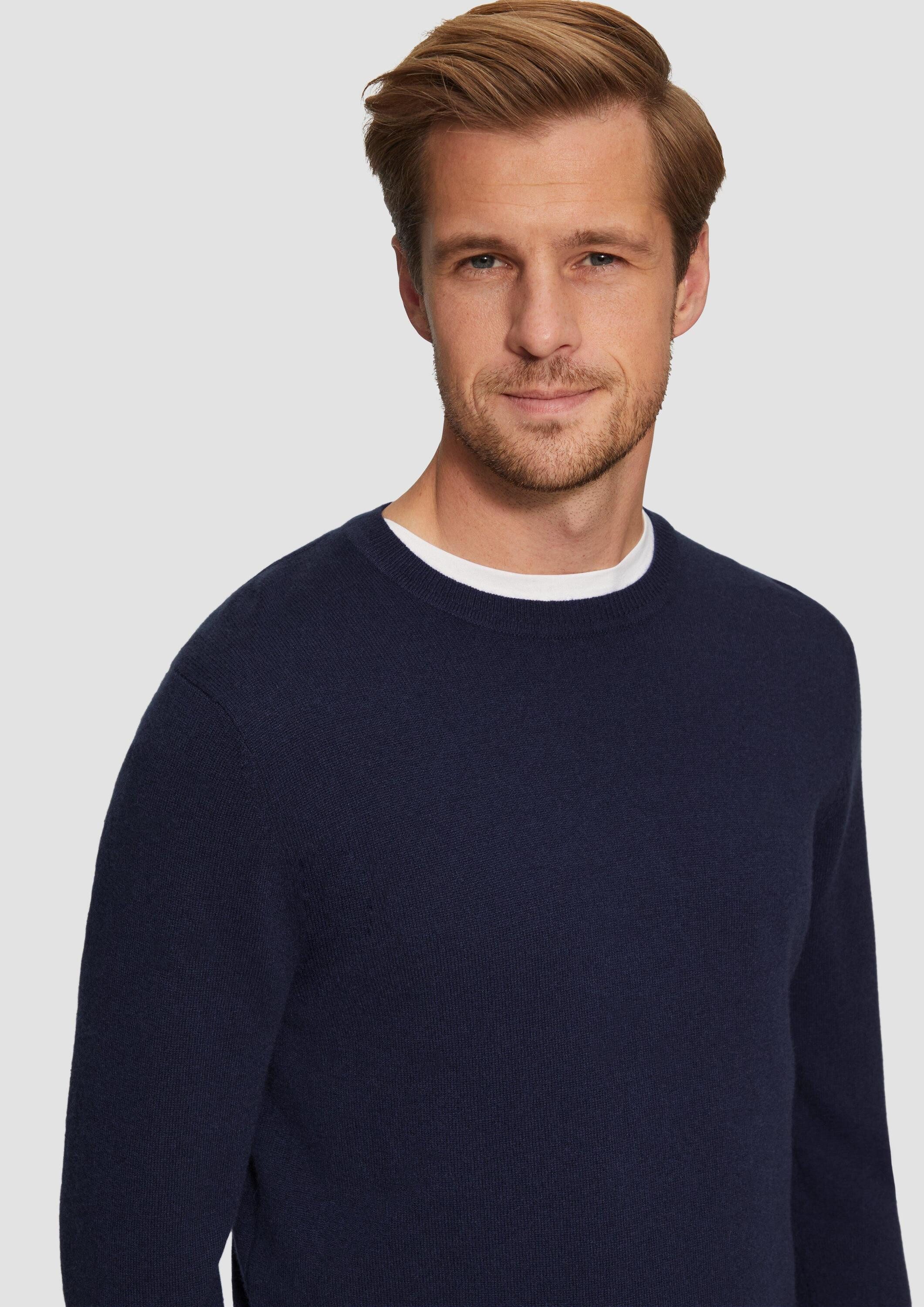 s.Oliver Longpullover Strickpullover Strickpullover aus Kaschmir