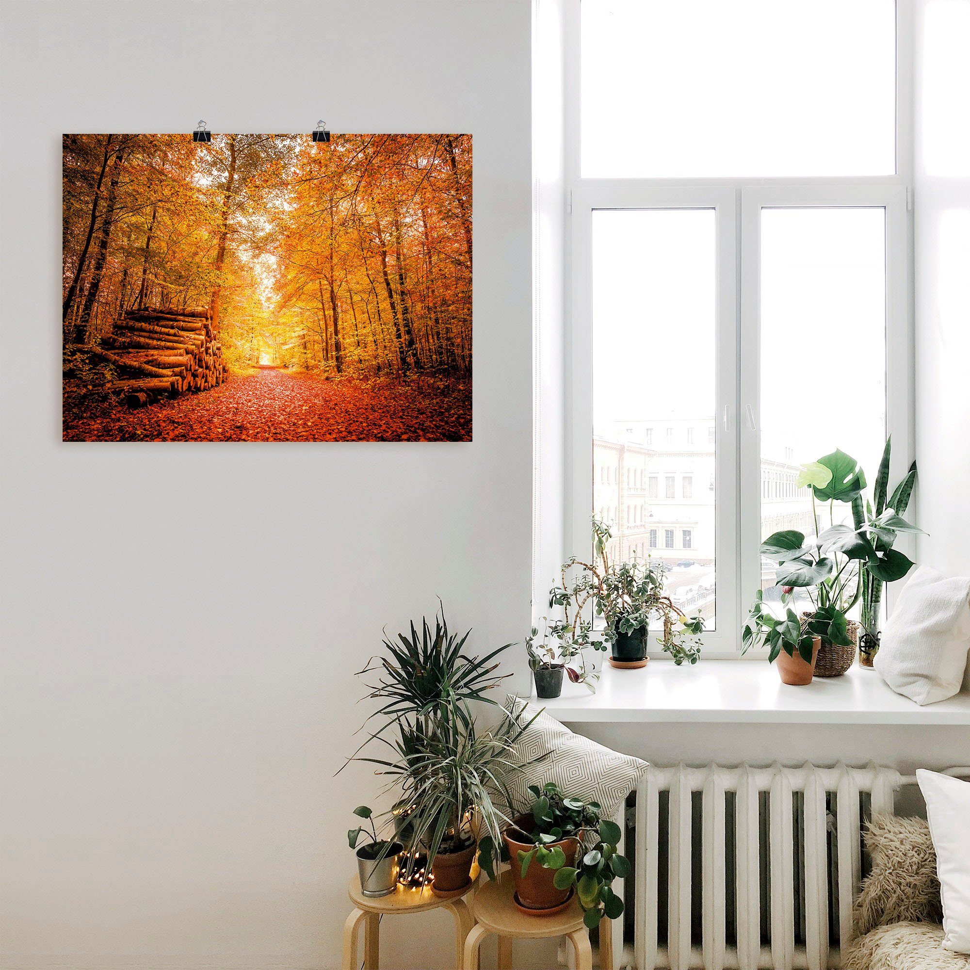 Vier Alubild, St), Herbstlandschaft, als (1 Größen Wandbild Poster in versch. Wandaufkleber oder Jahreszeiten Leinwandbild, Artland
