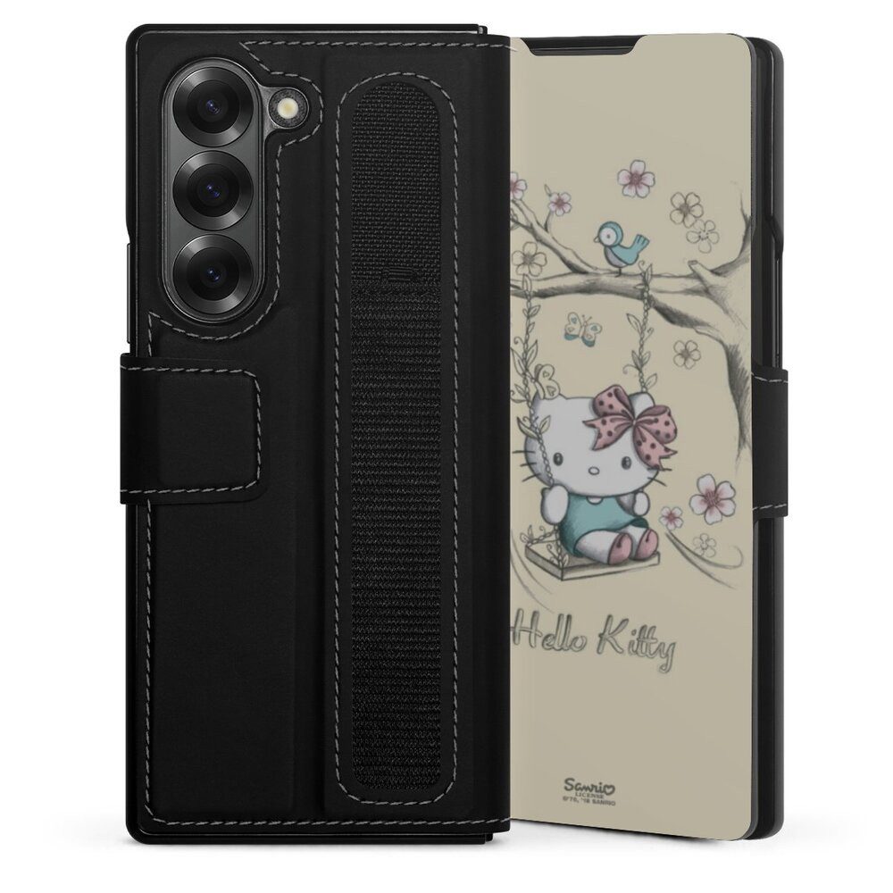DeinDesign Handyhülle Hello Kitty Fanartikel Offizielles Lizenzprodukt Hello Kitty Natur, Samsung Galaxy Z Fold 6 Hülle Handy Flip Case Wallet Cover