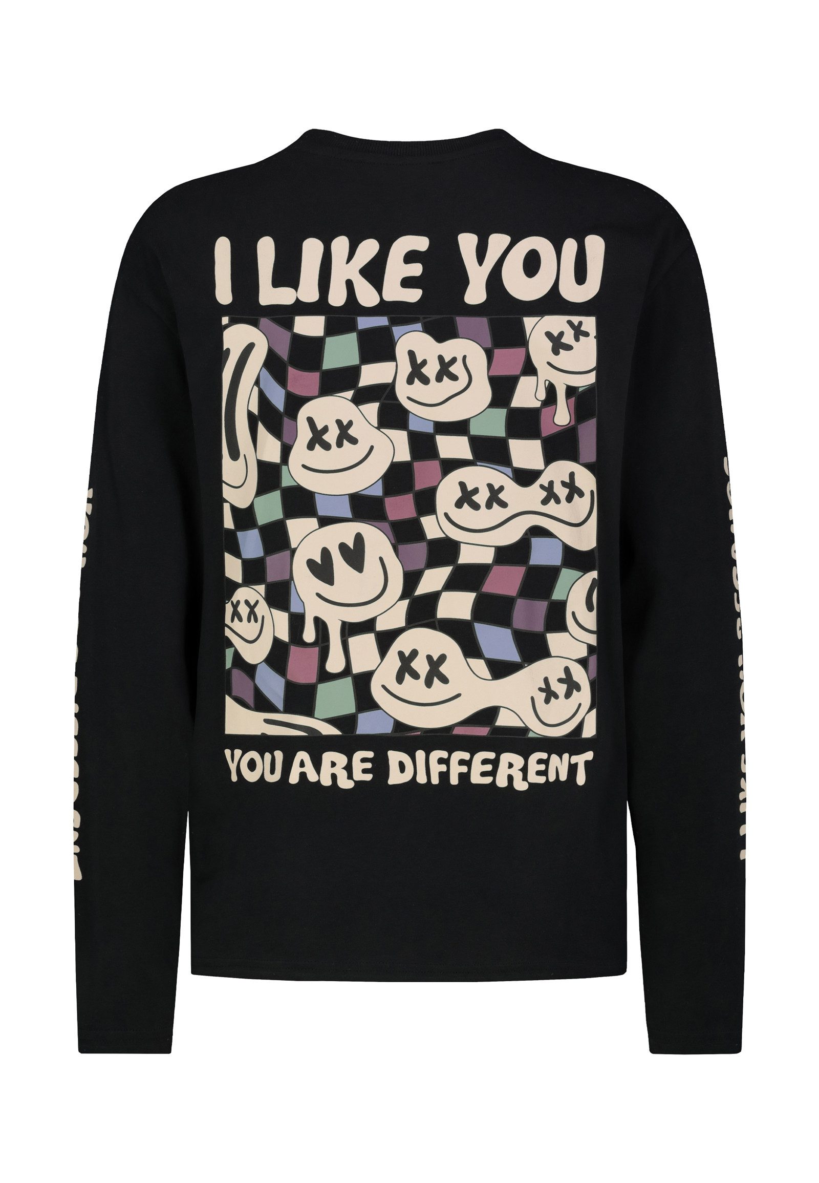 SUBLEVEL Langarmshirt Damen Langarm-Shirt mit Rückenprint langarm, lockerer günstig online kaufen