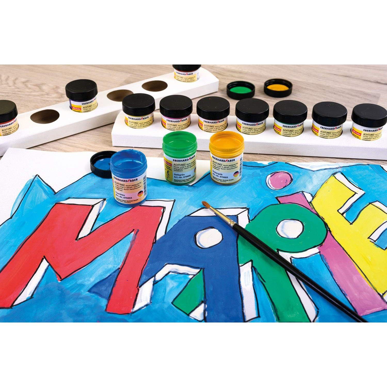 Eberhard Faber Kinderfarbe Deckfarben Malfertig 13er Set Töpfe mit 18ml