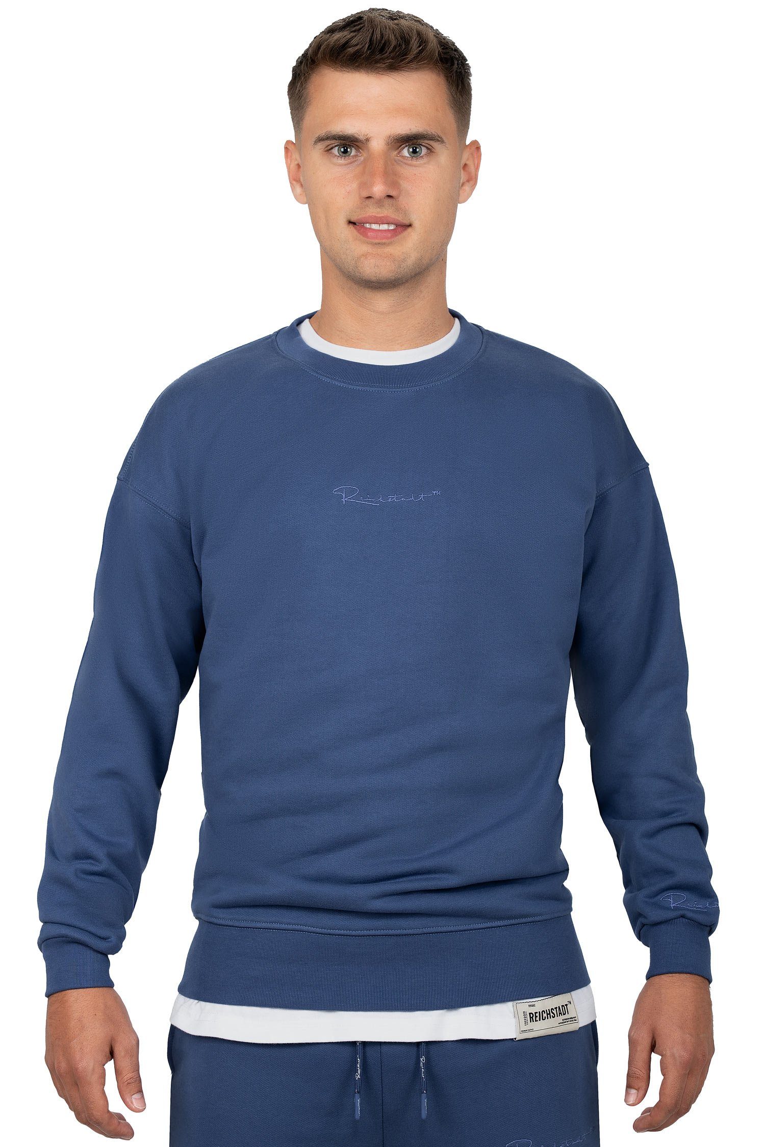 Reichstadt Sweatshirt Casual Basic Pullover 23RS037 (1-tlg) mit Eleganten Details
