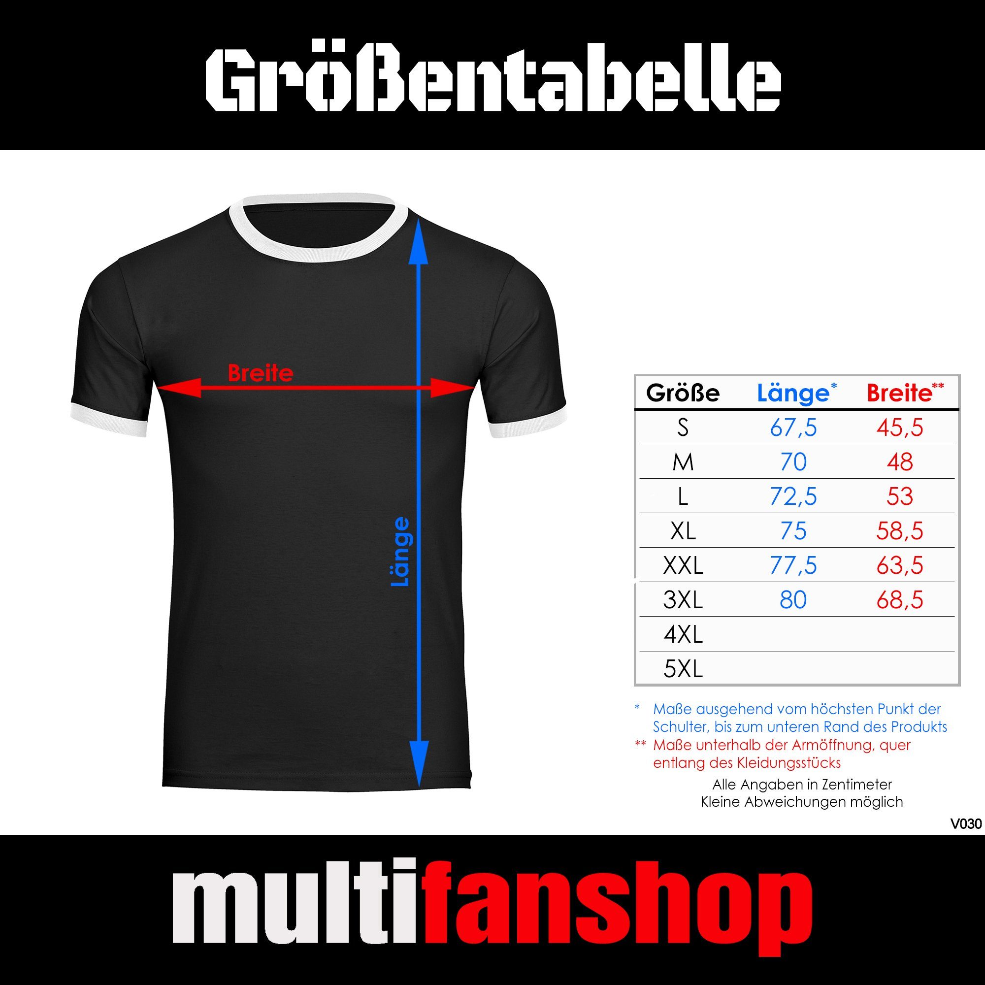 multifanshop T-Shirt Kontrast Deutschland - Trikot 12 - Männer