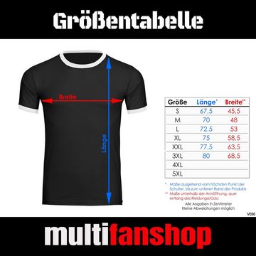 multifanshop T-Shirt Kontrast Berlin rot - Brust & Seite - Männer