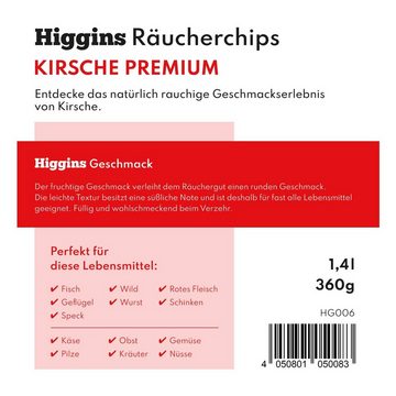 Higgins Grillerweiterung, Higgins Kirsche Premium Räucherchips BBQ Räuchern Grillen