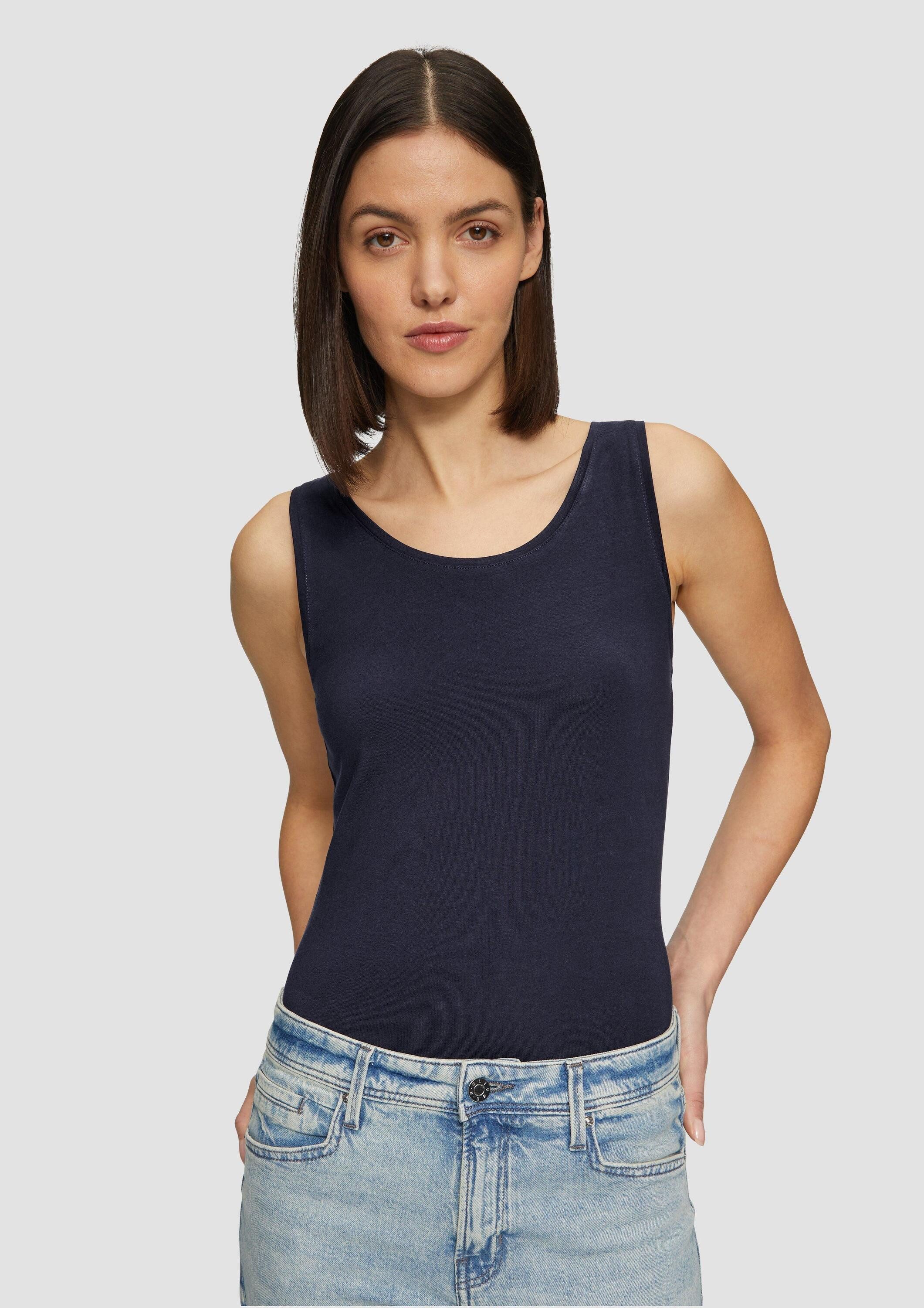 s.Oliver Muscleshirt T-Shirt Schmal geschnittenes Tanktop aus Baumwollmix günstig online kaufen