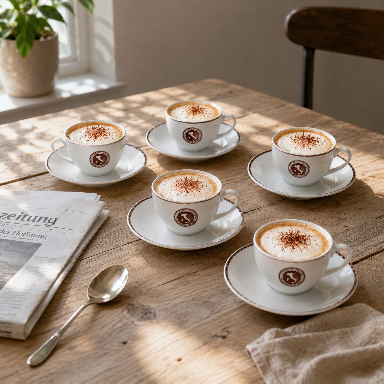 Ritzenhoff & Breker Becher 12tlg Authentic Italian Cappuccino-Set Tassen Untertassen 6 Personen, Porzellan – Bild 5 von 5