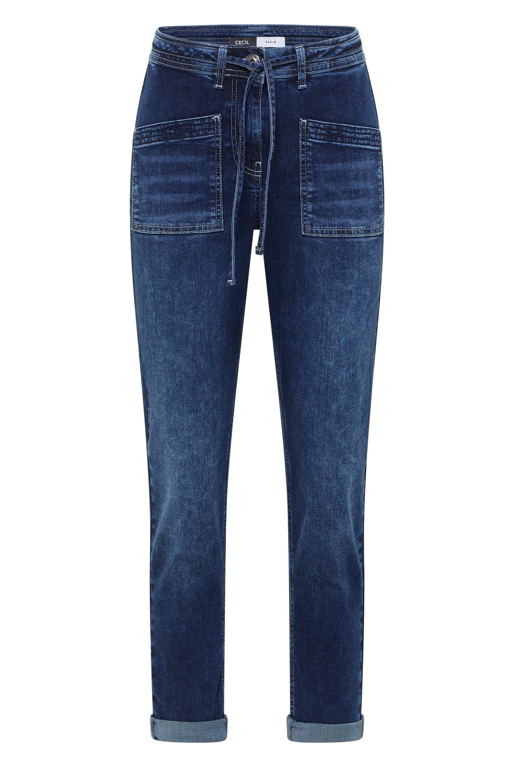 CECIL 5-Pocket-Hose Style Tracey Mid Blue Patch Po günstig online kaufen