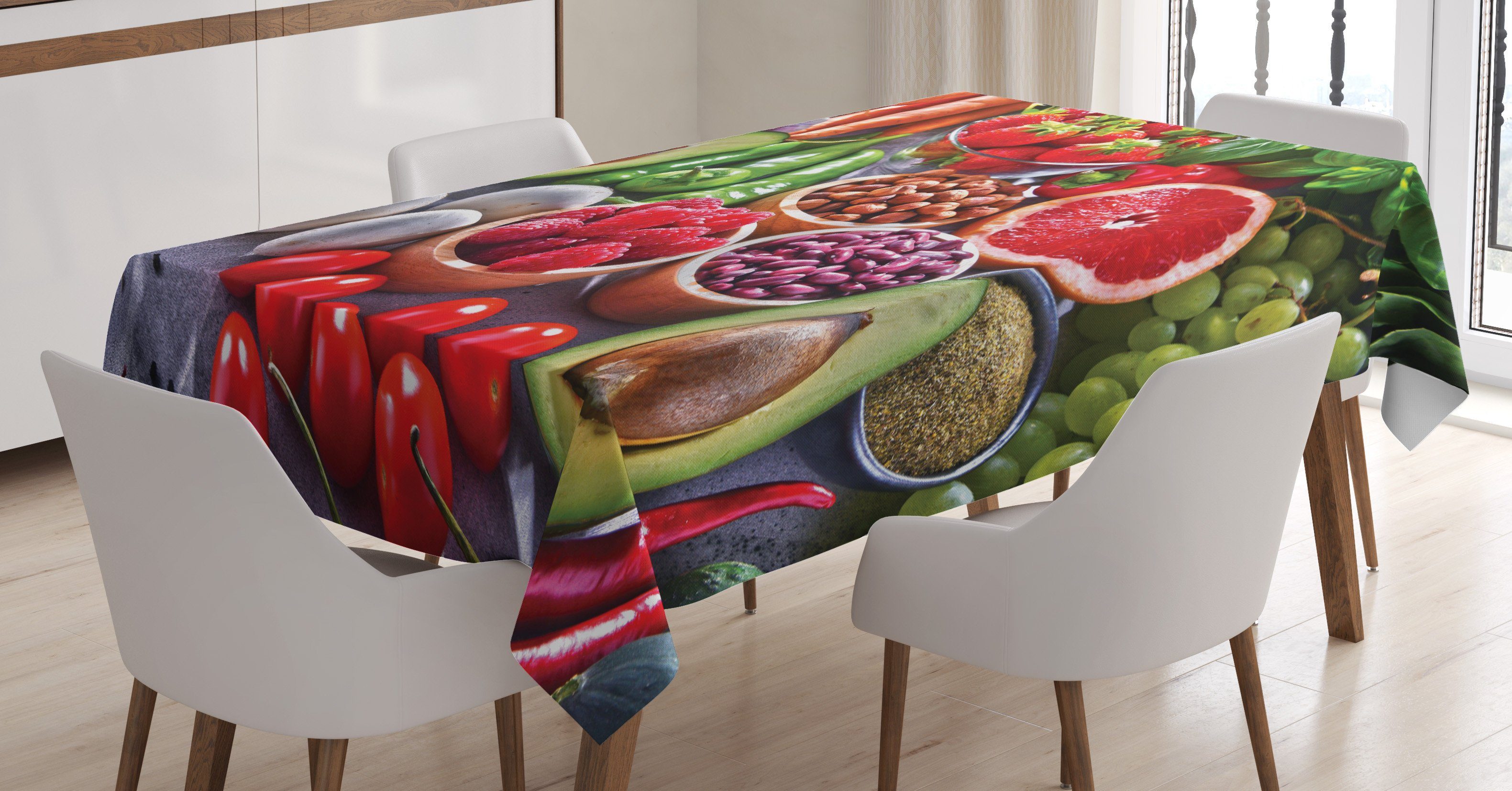 Abakuhaus Tischdecke Farbfest Waschbar Für den Außen Bereich geeignet Klare Farben, Essen Frische Lebensmittel Produkte Bild