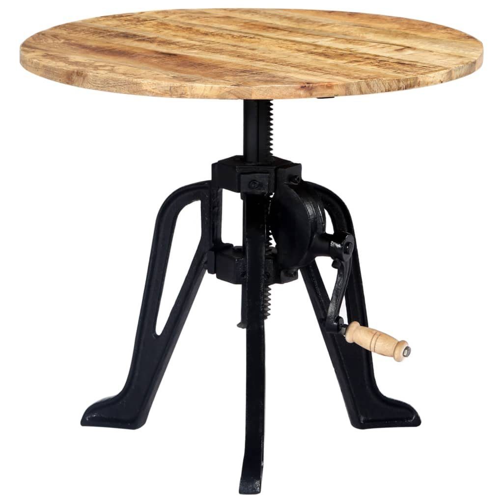 Beistelltisch Beistelltisch 60×(46-63) cm Massivholz und Gusseisen