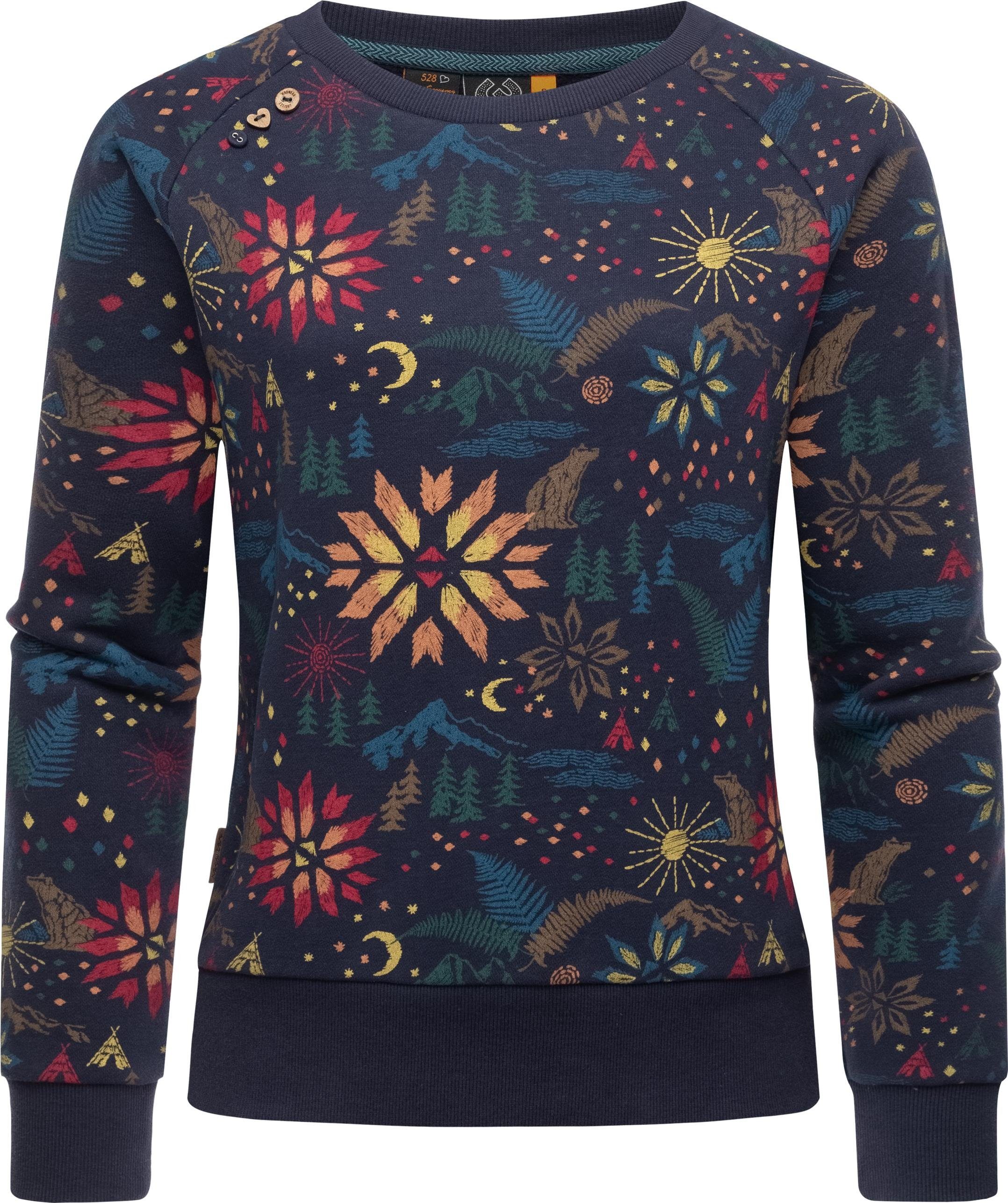 Ragwear Sweater Johanka Print Stylischer Damen Pullover mit coolem