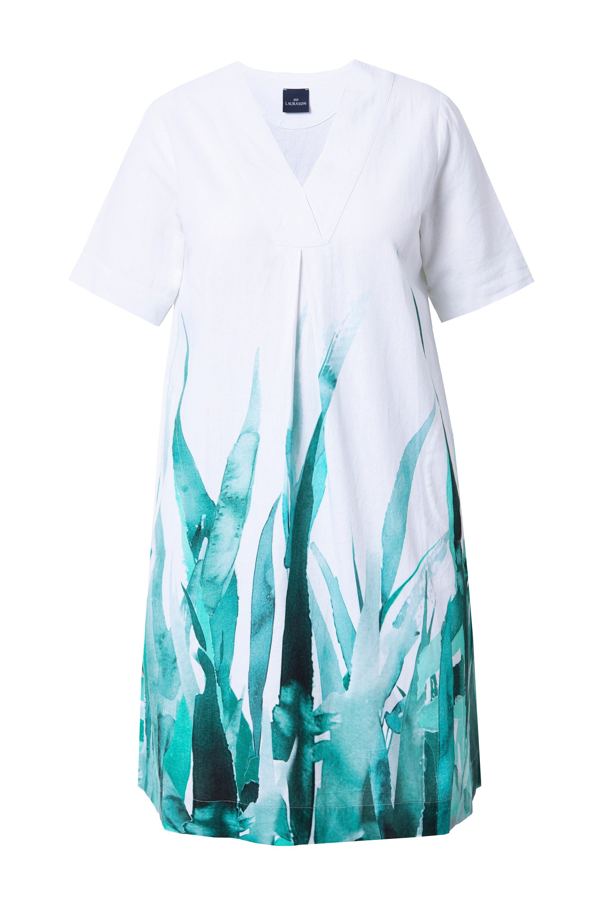 Laurasøn Midikleid Leinenkleid 1/2 Arm V-Ausschnitt günstig online kaufen