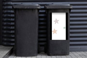 MuchoWow Wandsticker Sterne - Pastell - Mädchen - Jungen - Kinder (1 St), Mülleimer-aufkleber, Mülltonne, Sticker, Container, Abfalbehälter