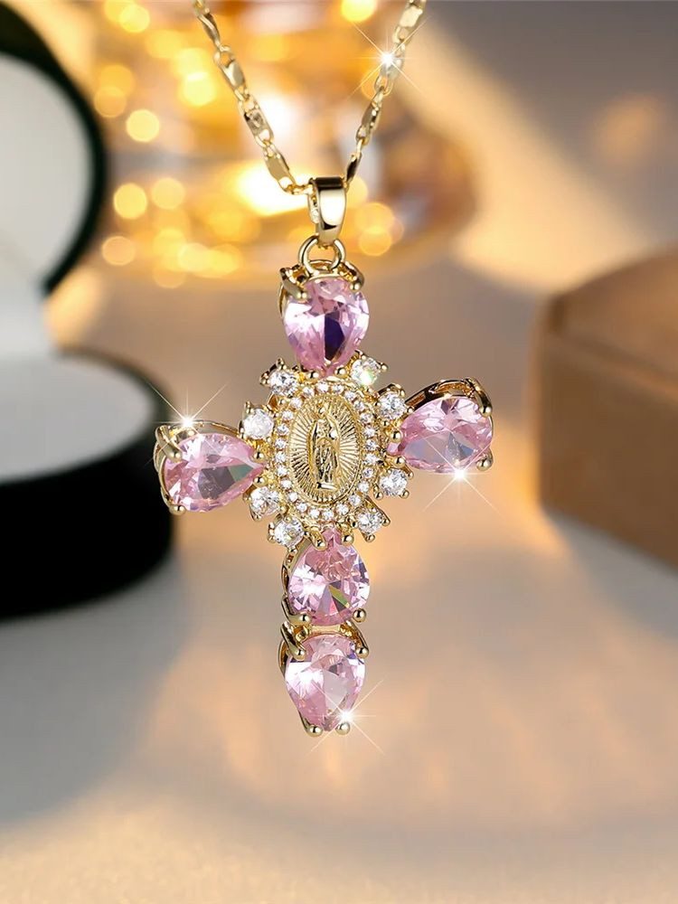 nhaos Kreuzkette Beautiful Cross – Vergoldete Damen Halskette mit Kreuz-Anh günstig online kaufen