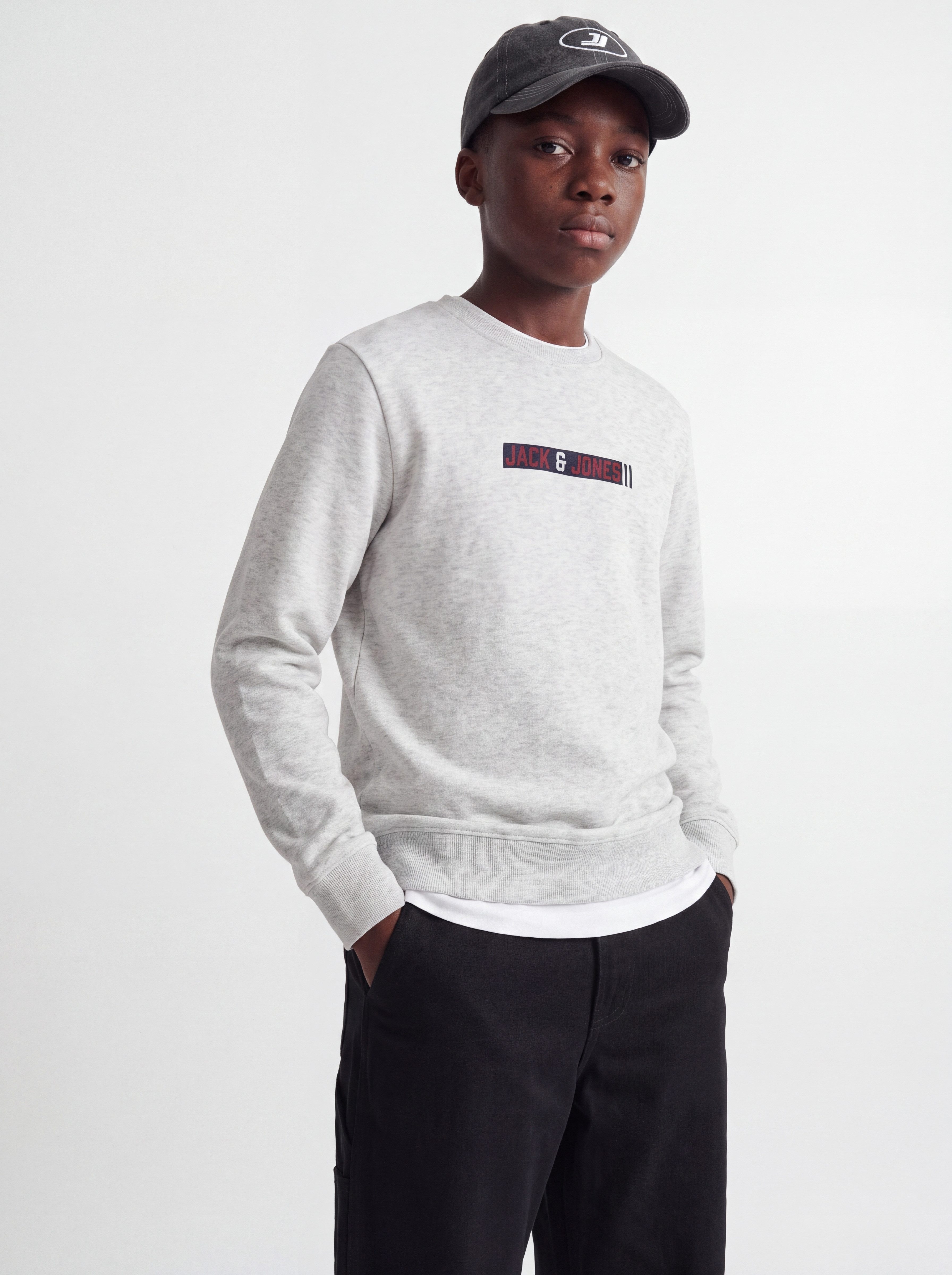Jack & Jones Junior Sweatshirt JJMUNK SWEAT CREW NECK SN JNR Materialmix, regular fit