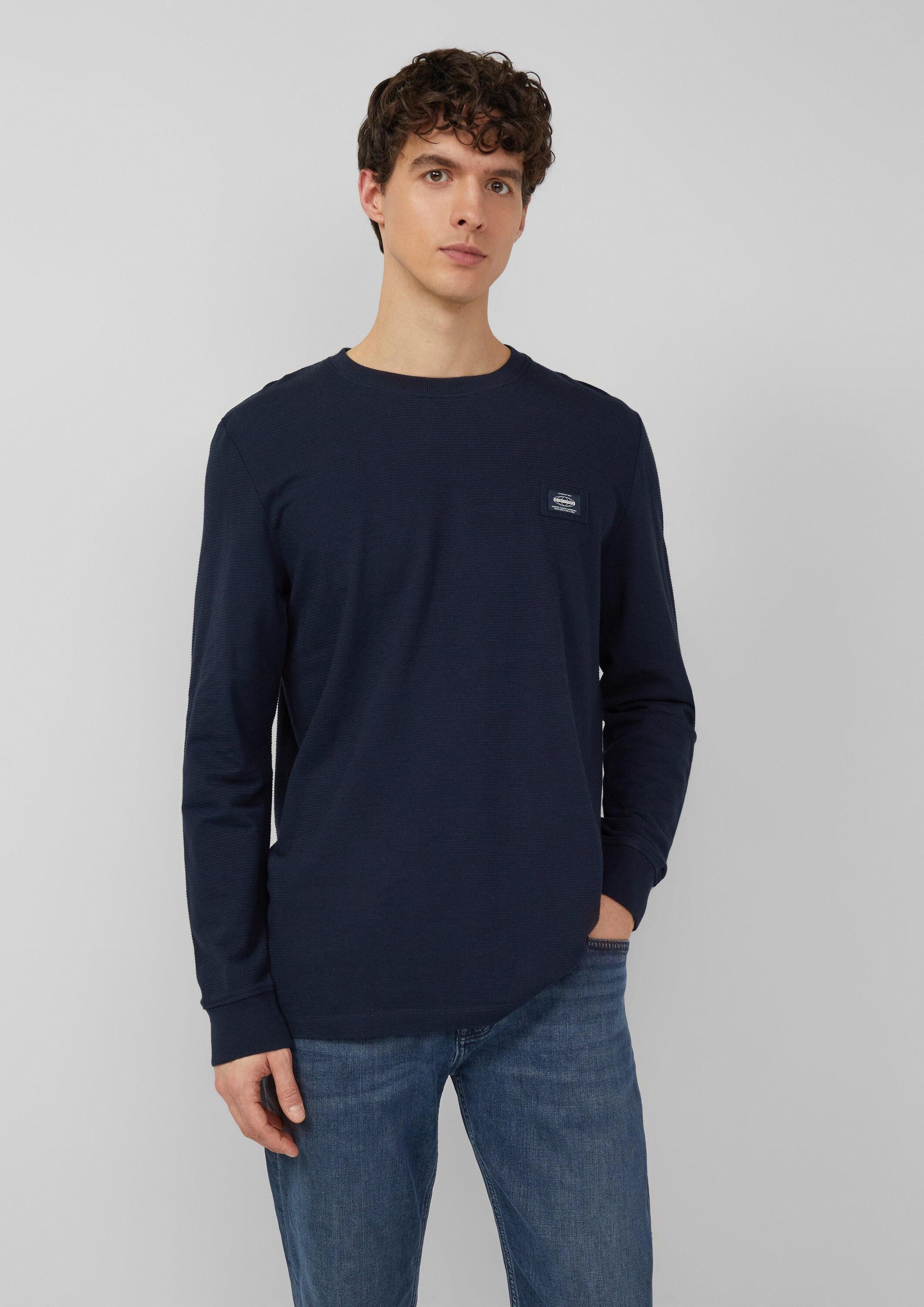 s.Oliver Langarmshirt T-Shirt Strukturiertes Longsleeve mit Ärmelbündchen