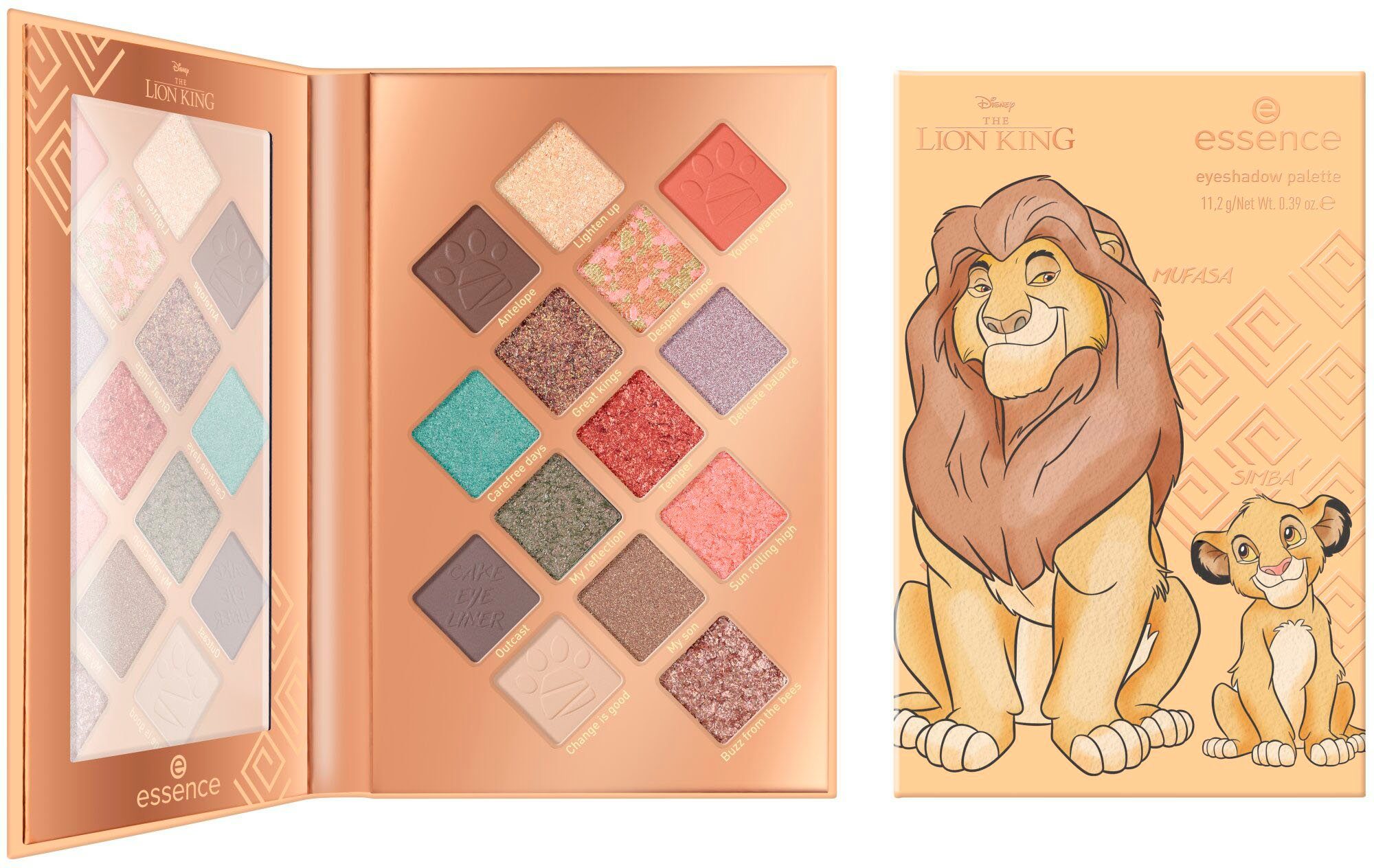 Essence Lidschatten-Palette Disney The Lion King eyeshadow palette,  Finishes in seidenmatten & metallischen Farbtönen