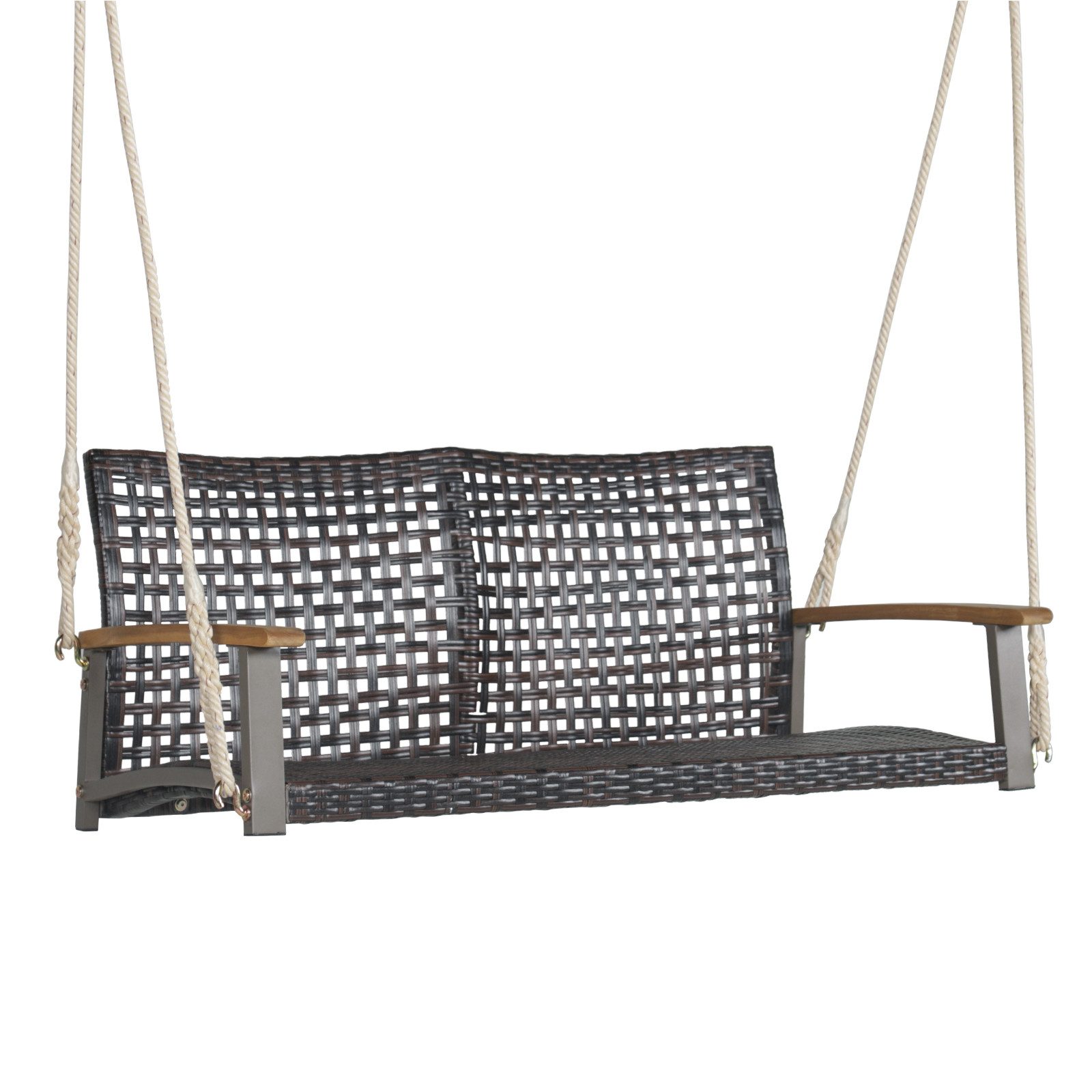 COSTWAY Hollywoodschaukel, 2-Sitzer, Gartenbank hängend, Rattan, günstig online kaufen
