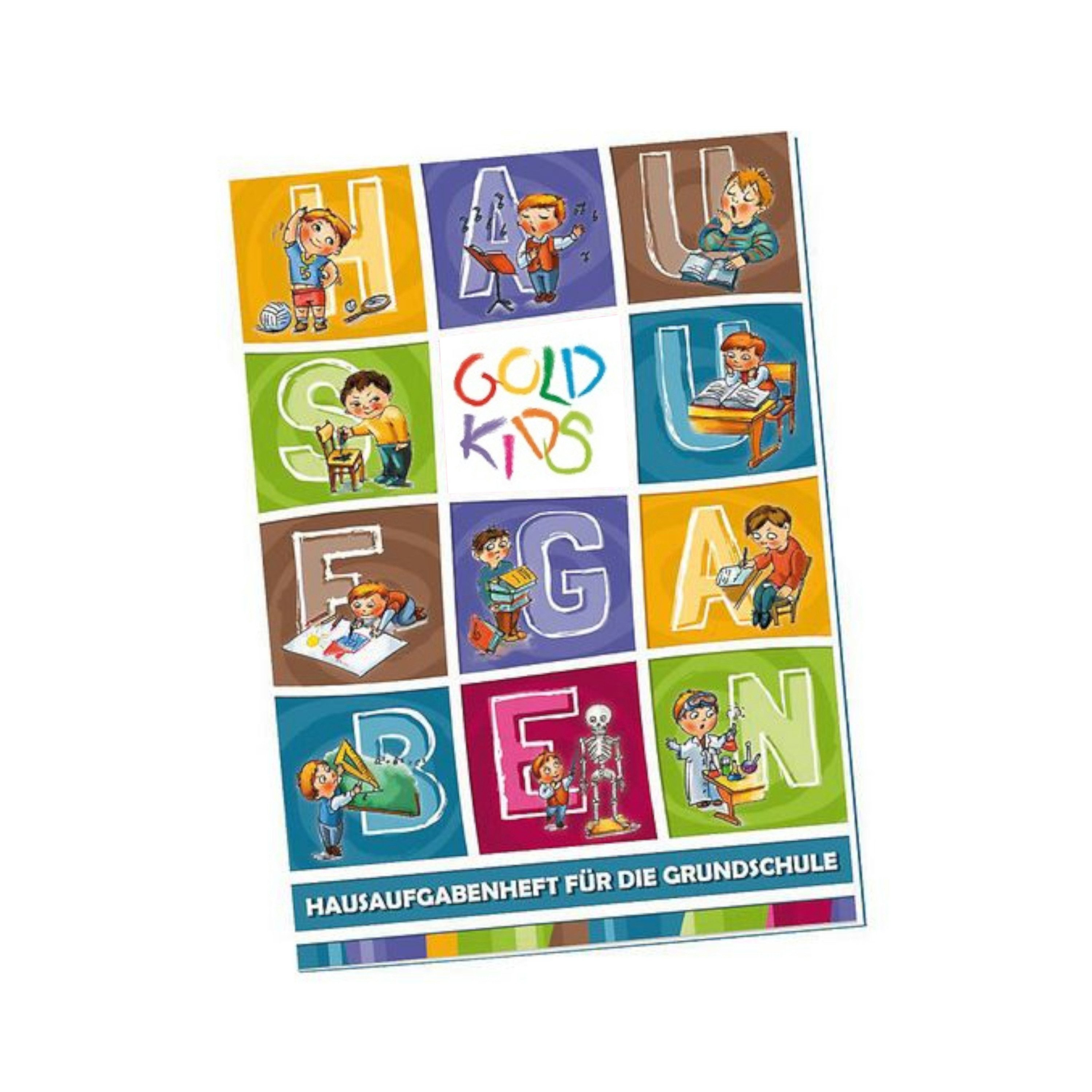 GOLDKIDS Schulheft - Hausaufgabenheft Mädchen und Jungen -, - Hausaufgabenheft Timer Terminkalender Schulplaner - 21 x 15 cm