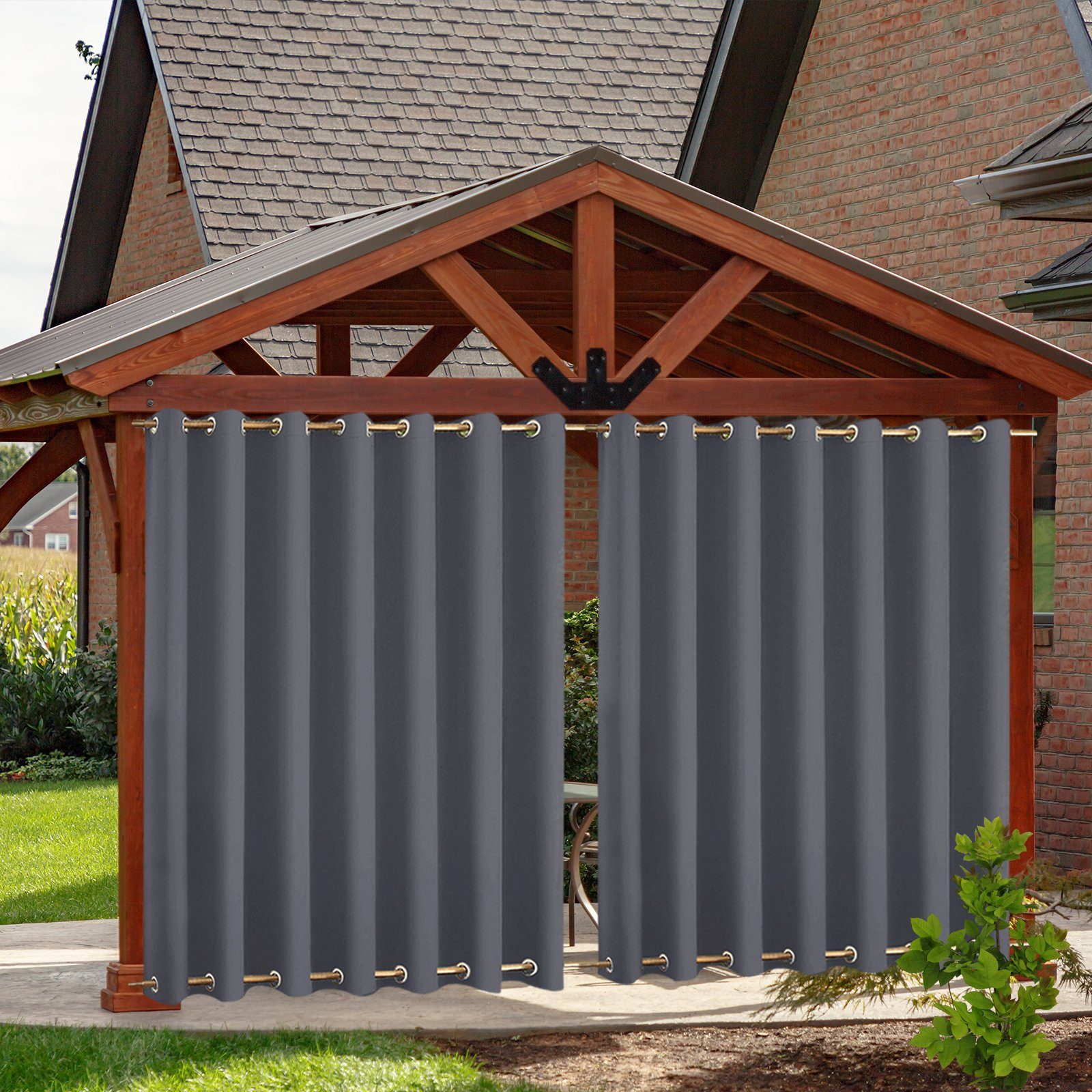 BTTO V&G Vorhang Outdoor Vorhänge,Winddicht Outdoor Gardinen mit Ösen Oben günstig online kaufen